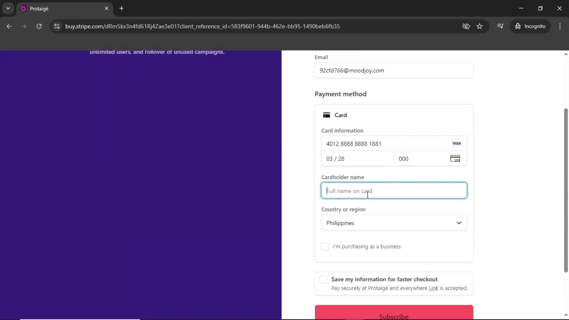Upgrading your account screenshot
