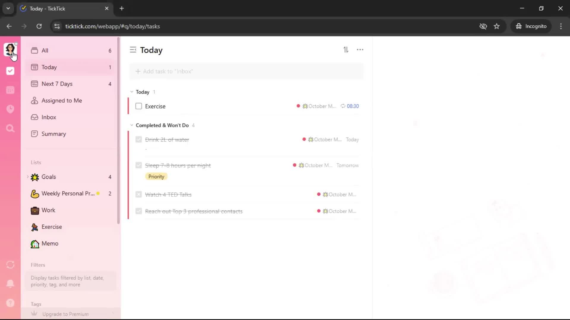 Upgrading your account screenshot