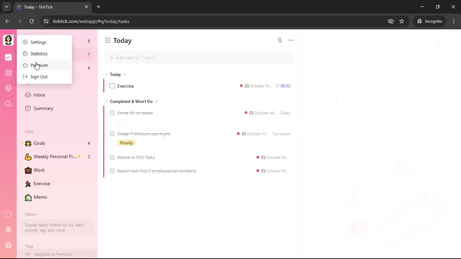 Upgrading your account screenshot