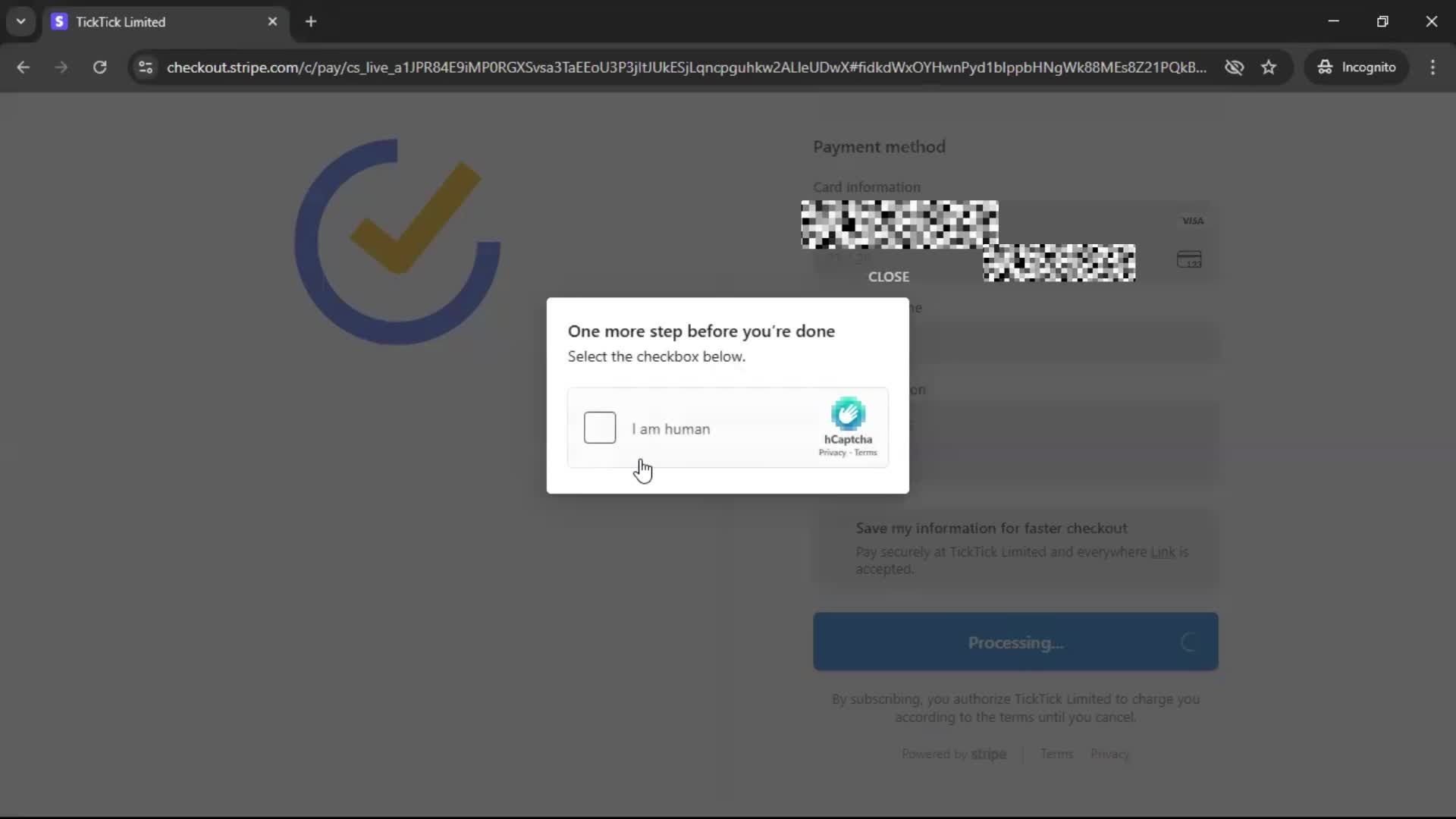 Upgrading your account screenshot