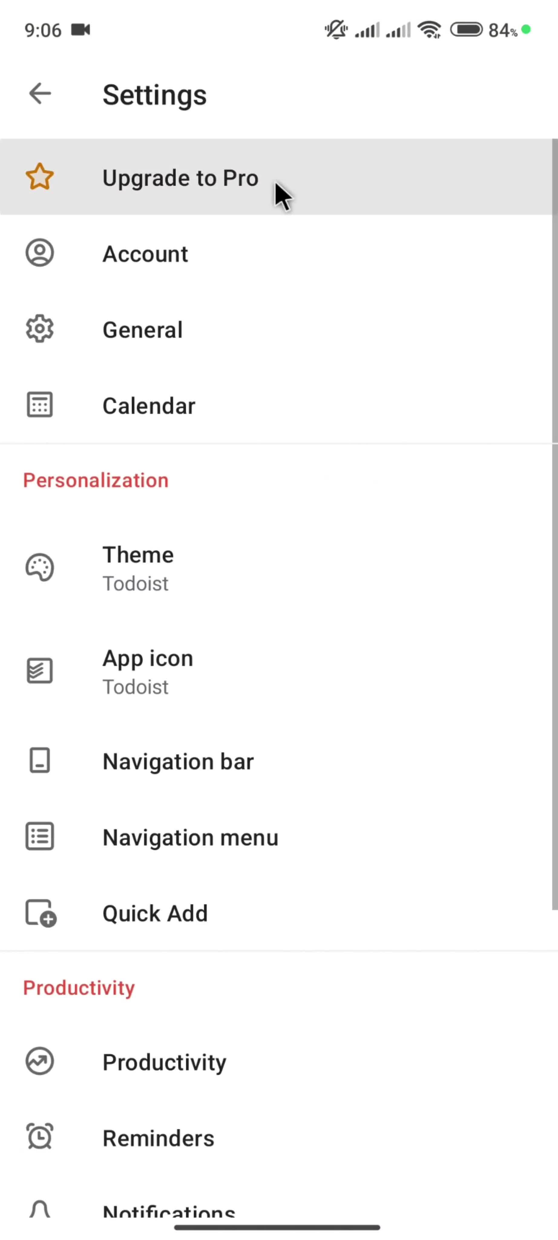 Upgrading your account screenshot