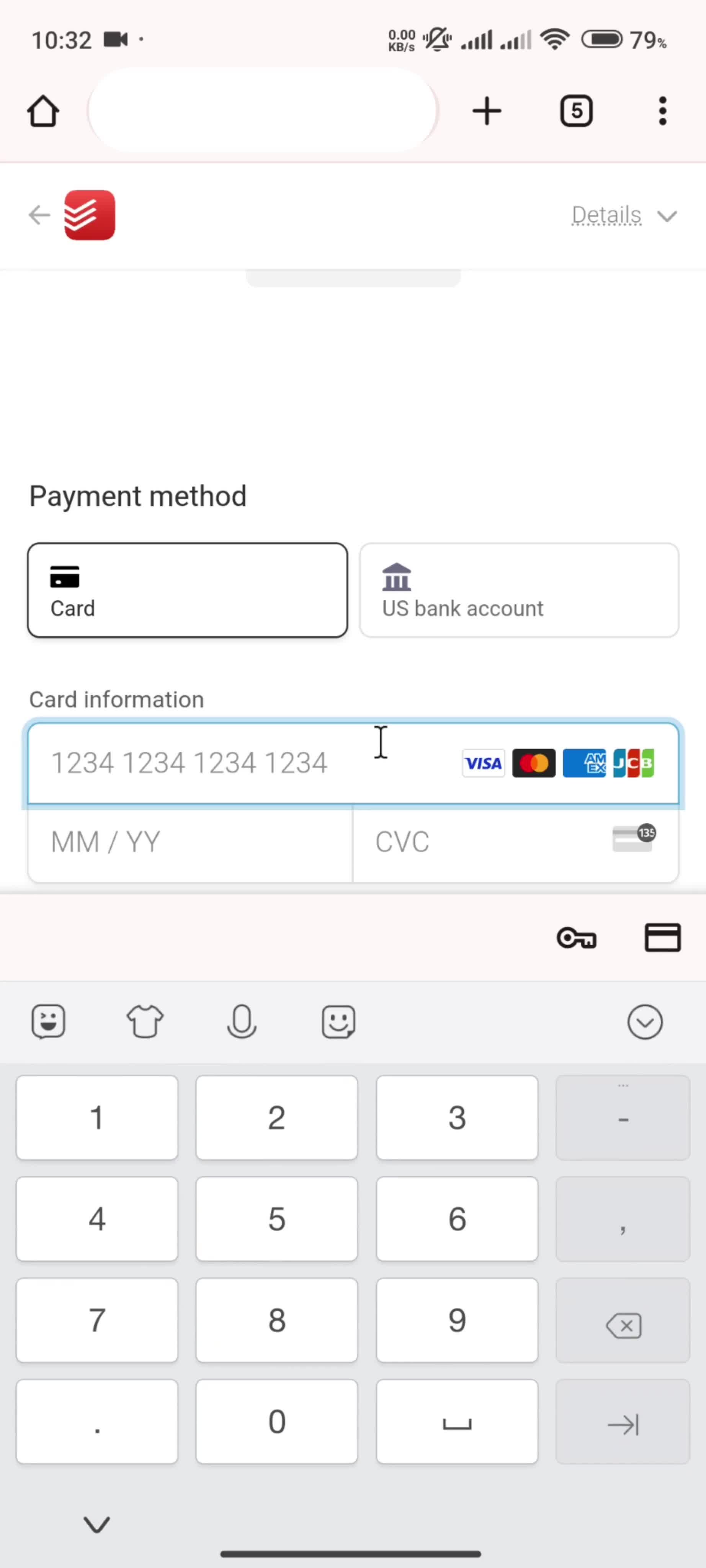 Upgrading your account screenshot