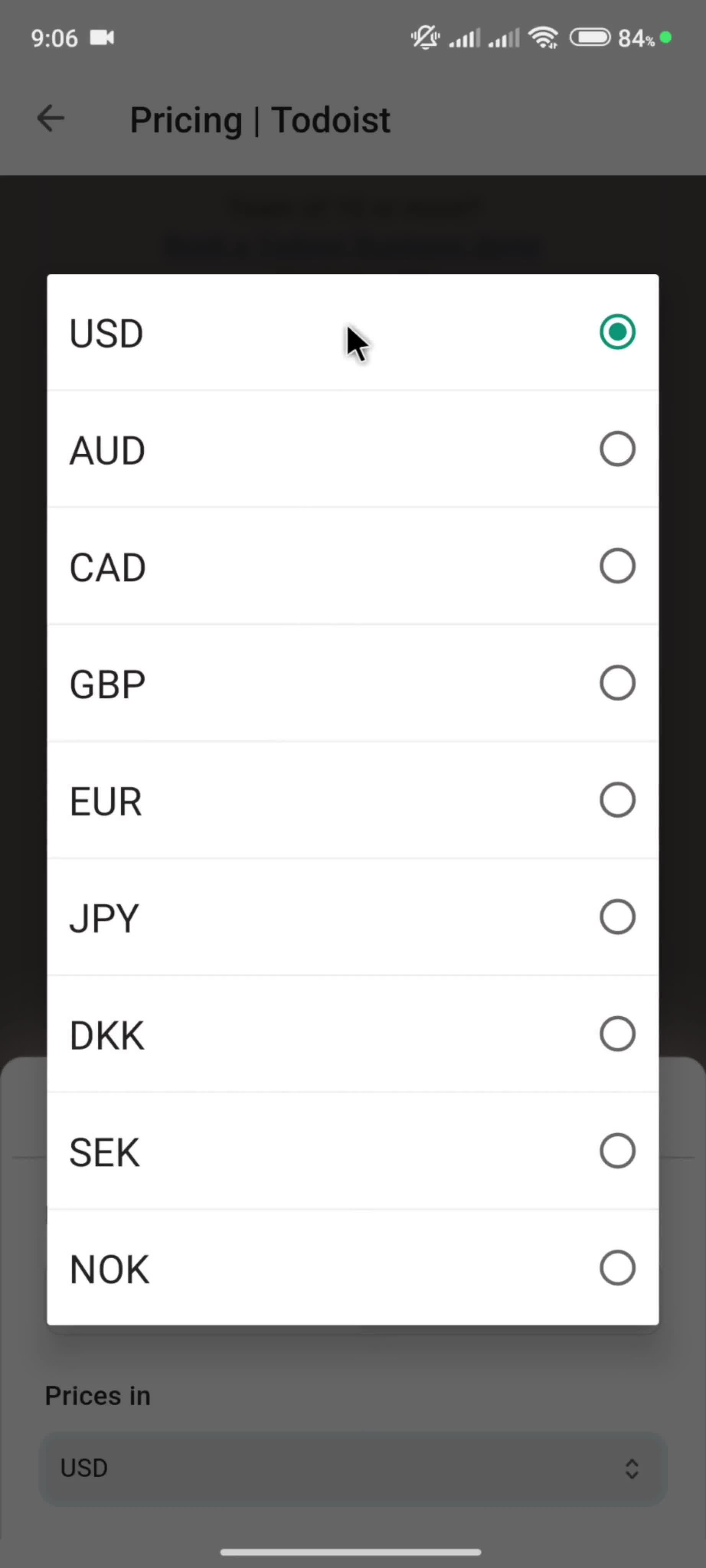 Upgrading your account screenshot
