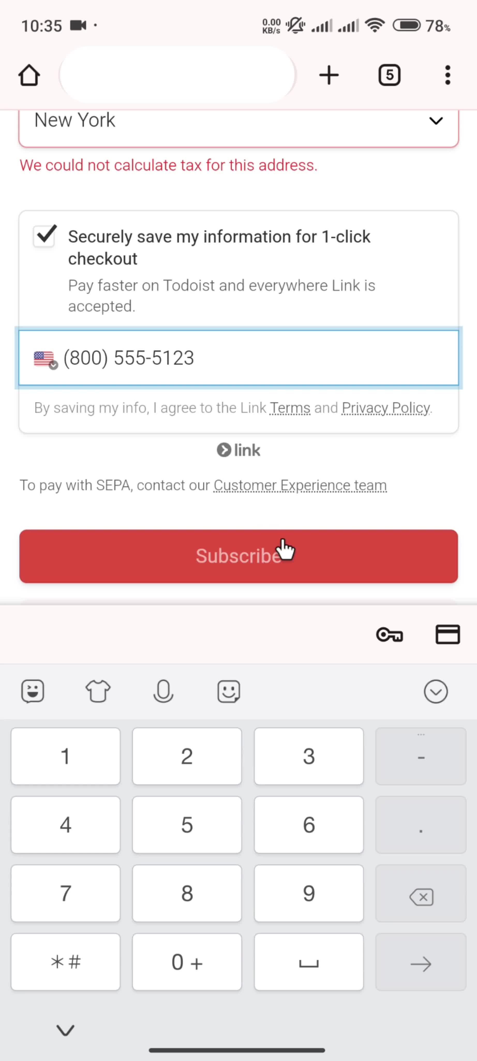 Upgrading your account screenshot