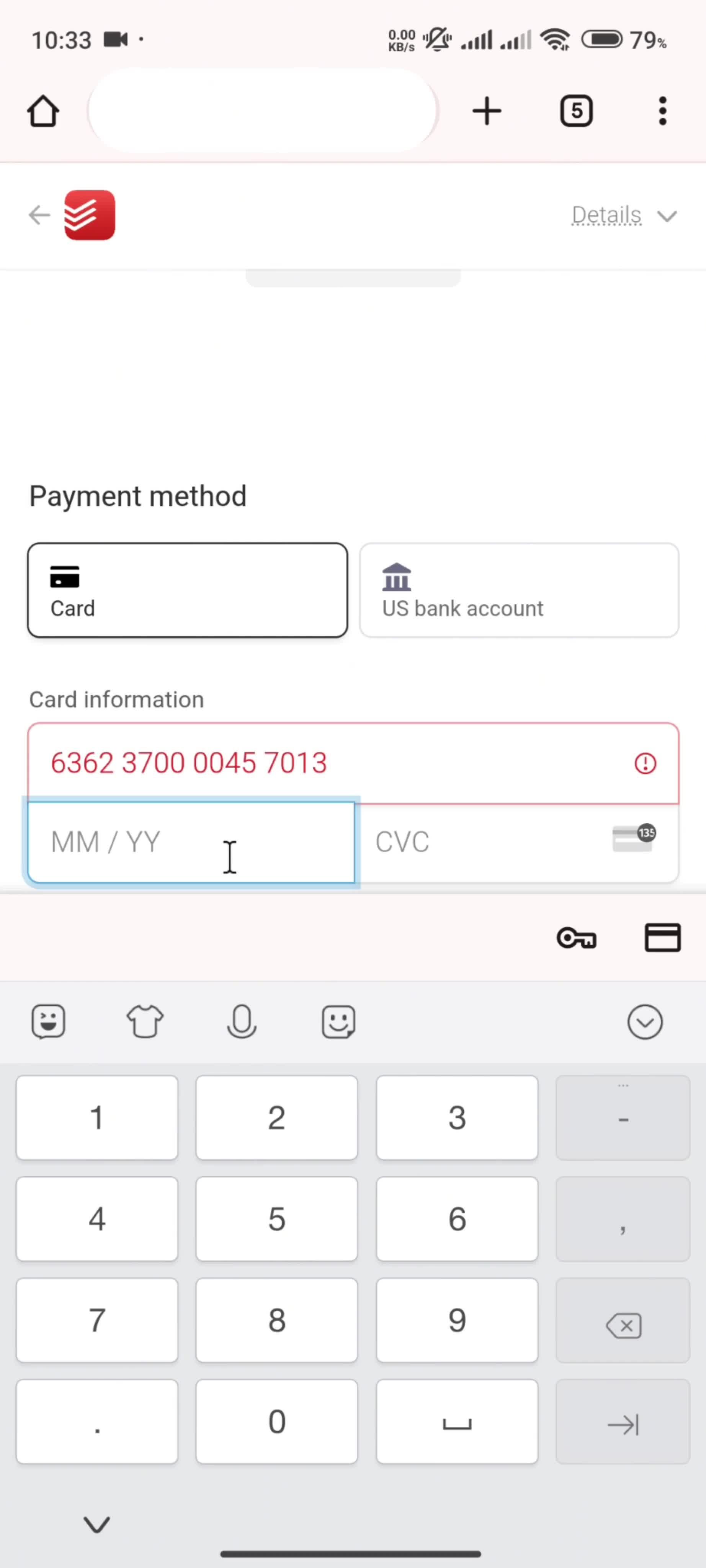 Upgrading your account screenshot