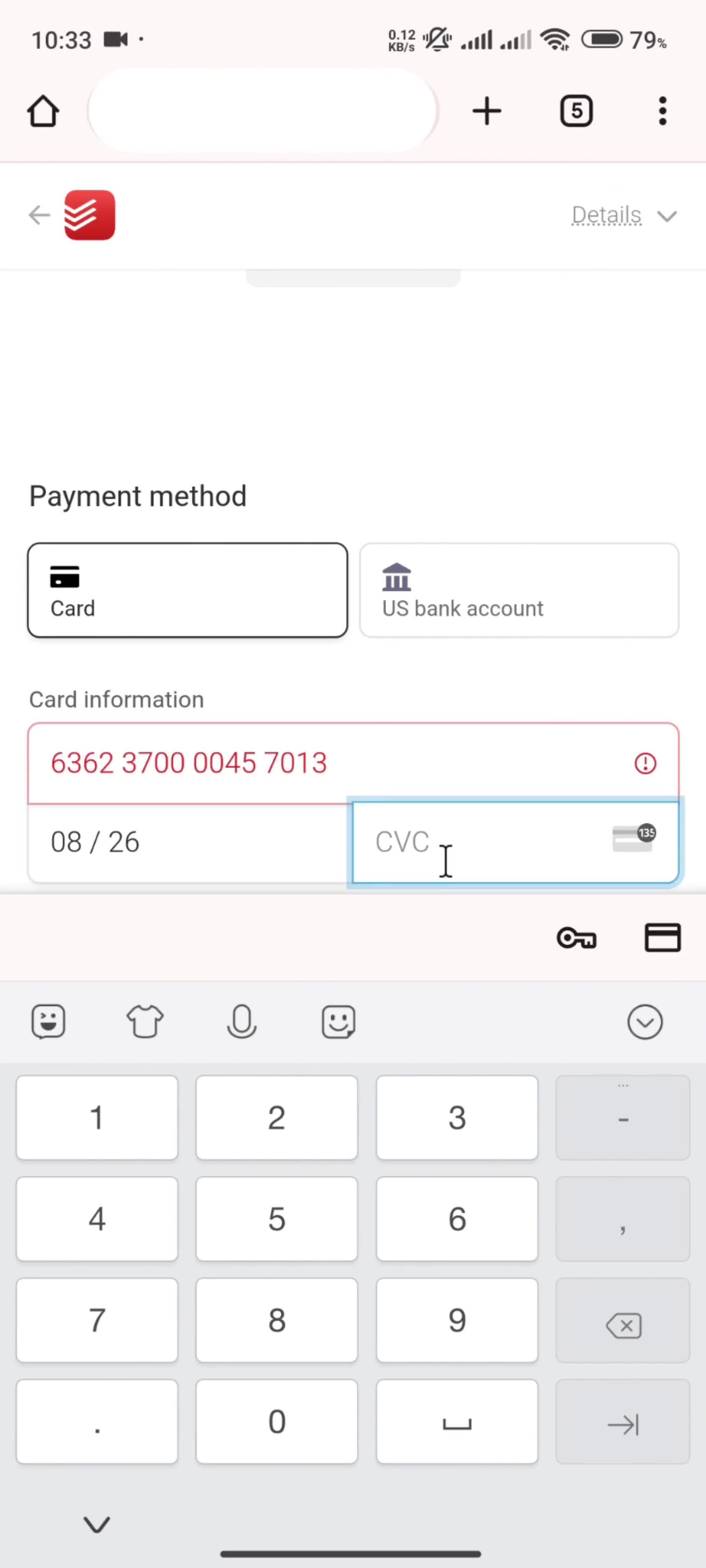 Upgrading your account screenshot