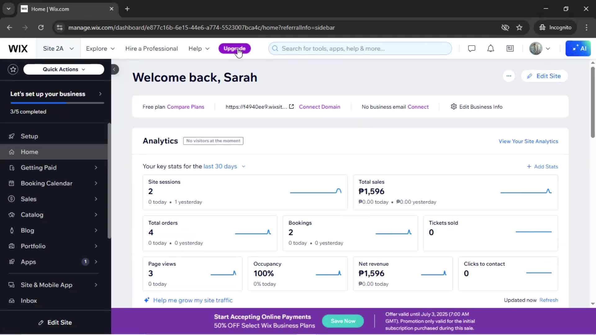 Upgrading your account screenshot