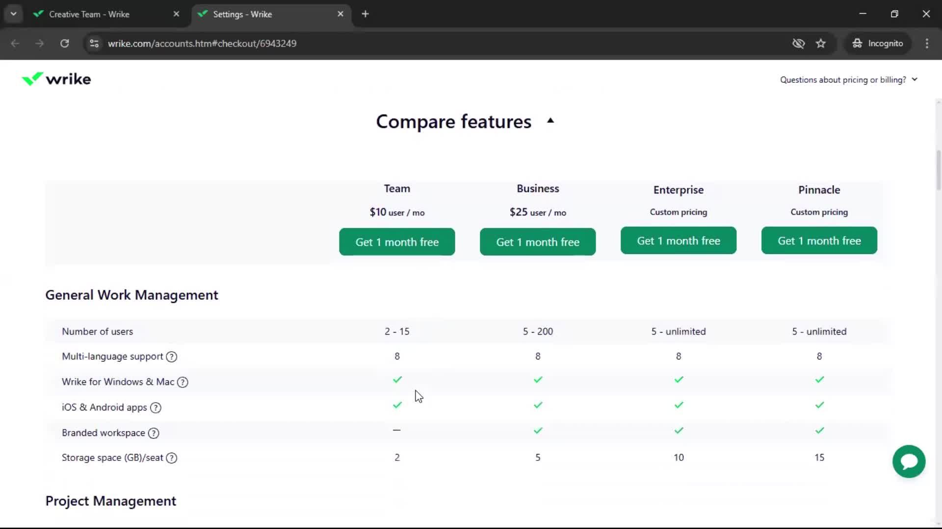 Upgrading your account screenshot