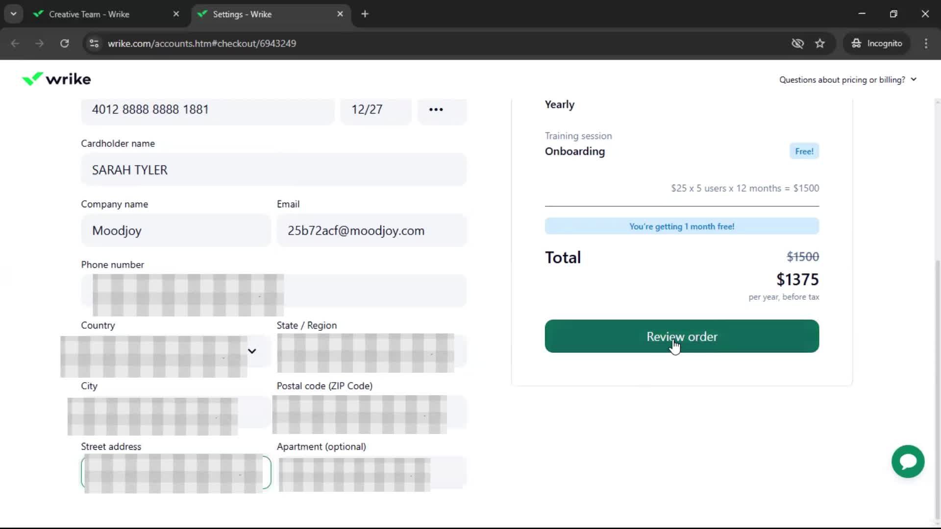 Upgrading your account screenshot
