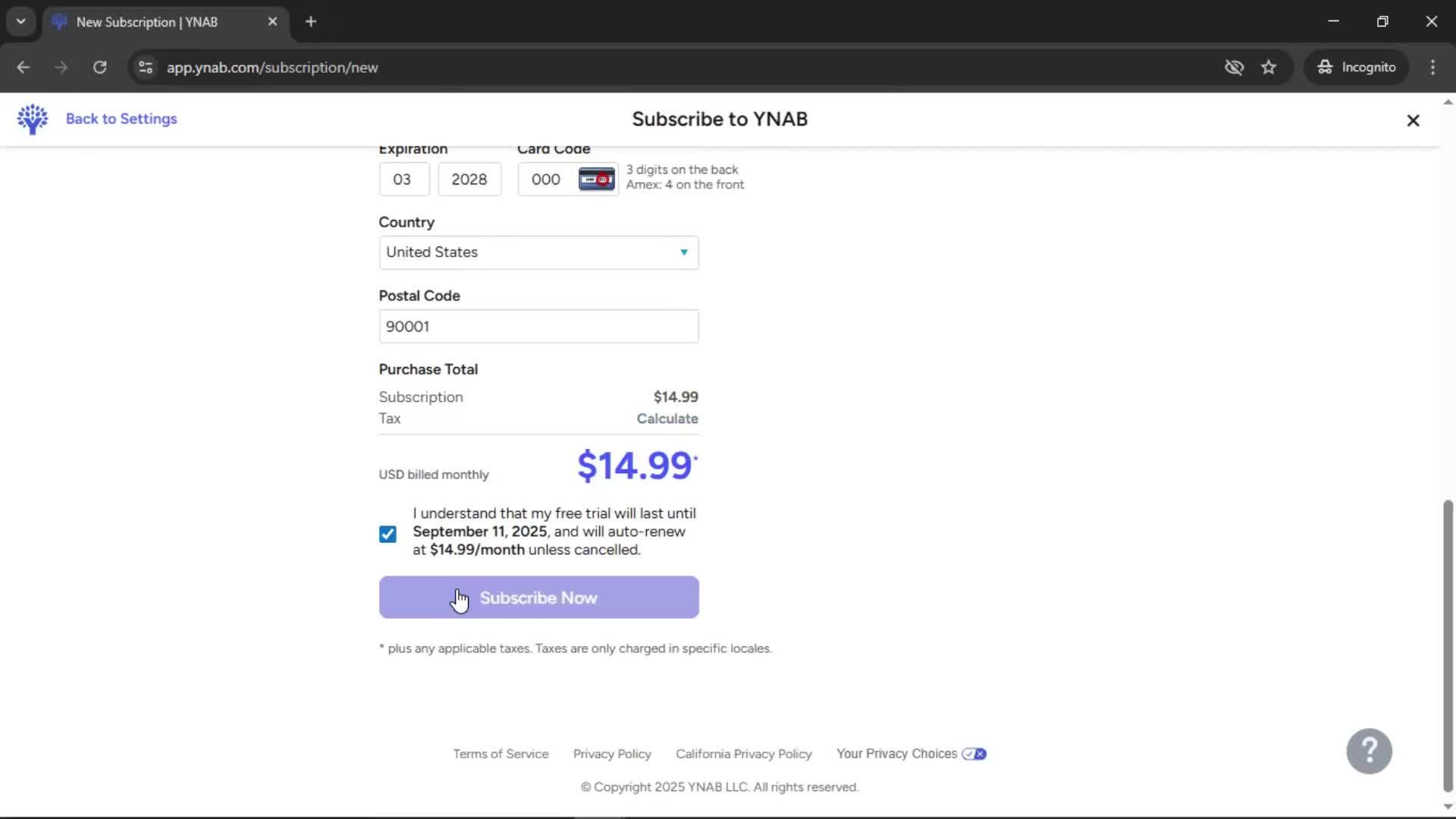 Upgrading your account screenshot