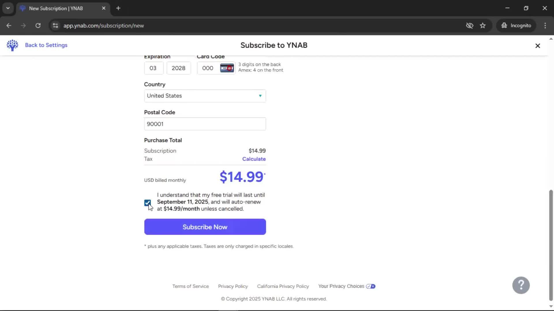 Upgrading your account screenshot