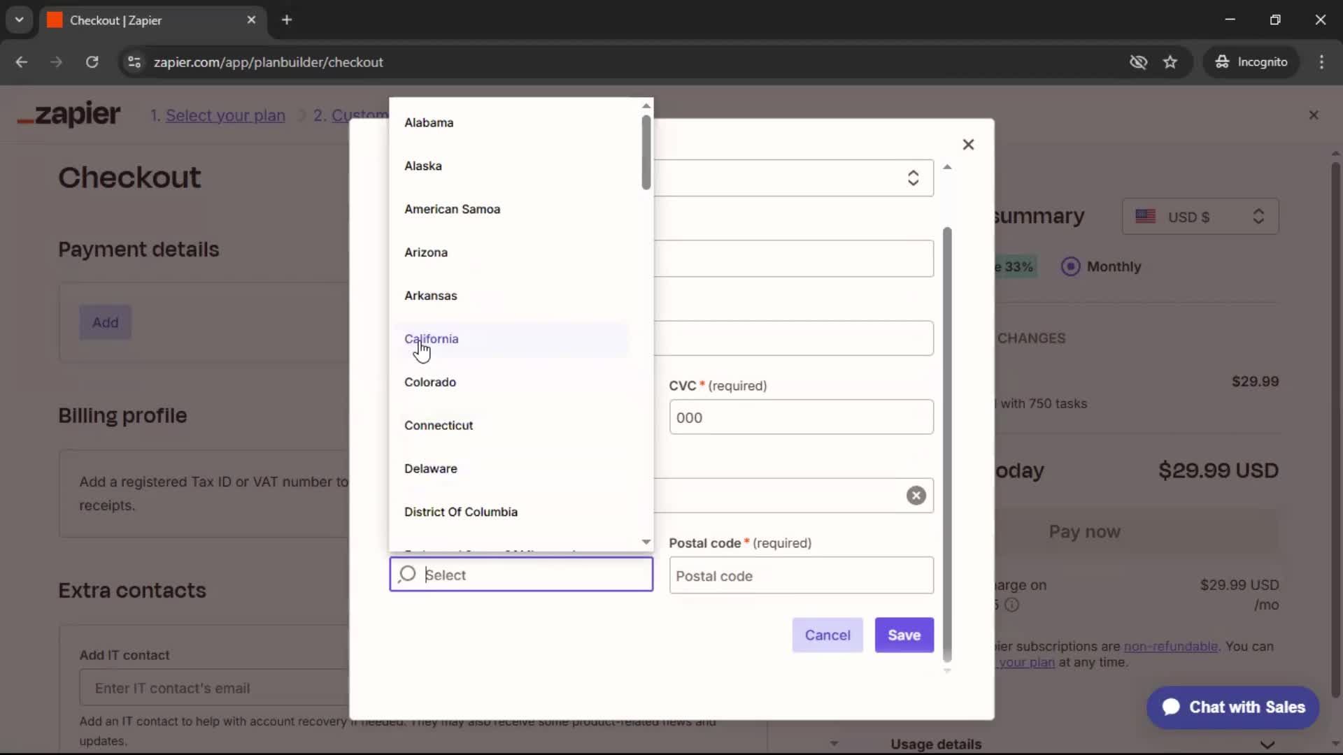 Upgrading your account screenshot