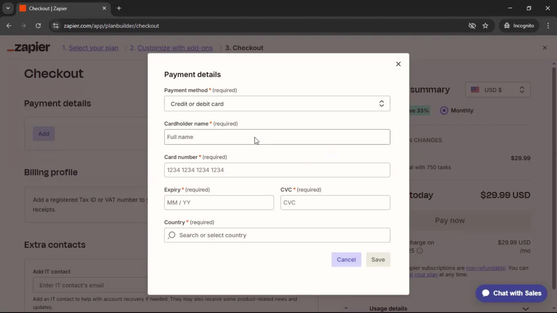 Upgrading your account screenshot