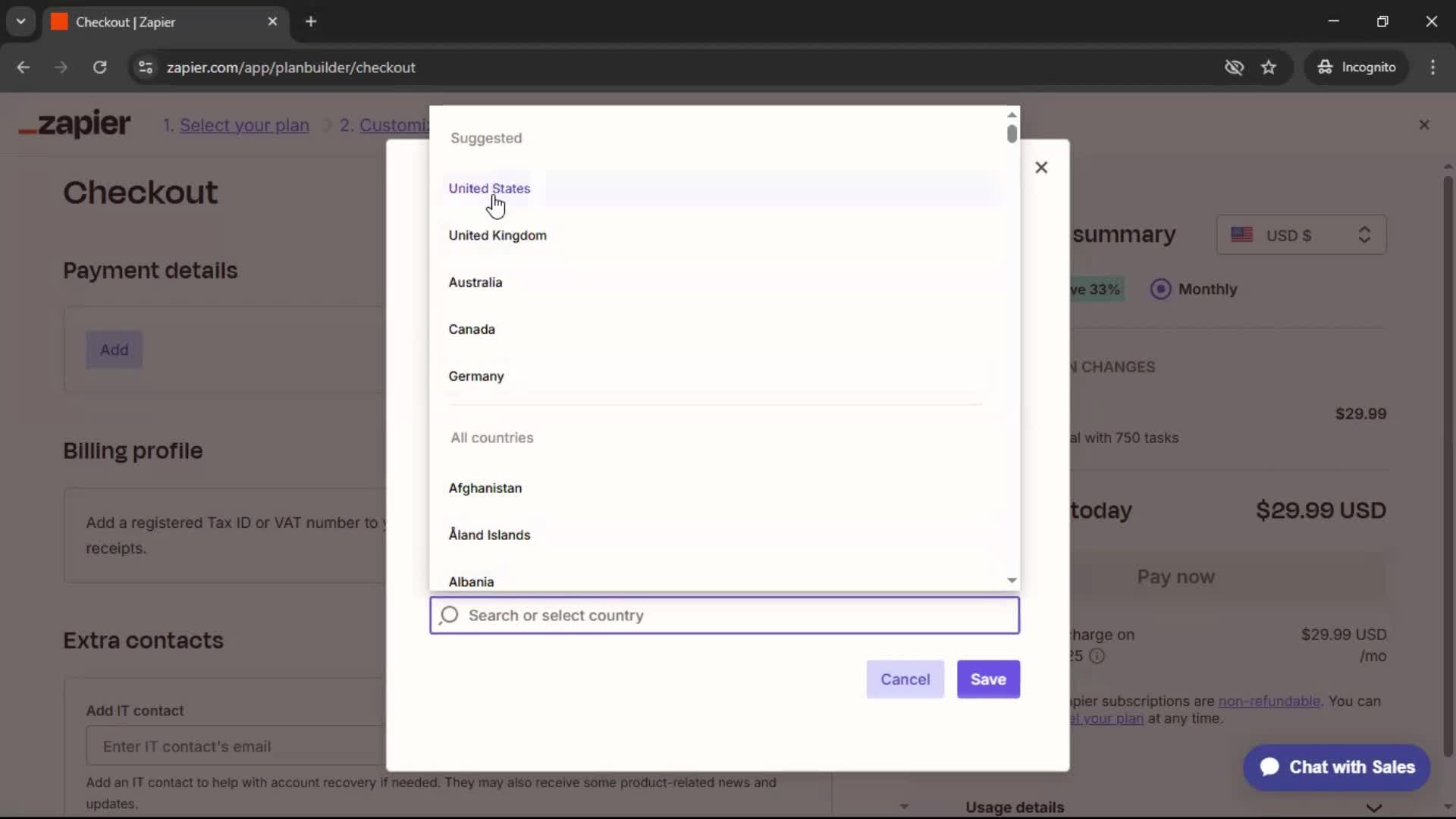 Upgrading your account screenshot