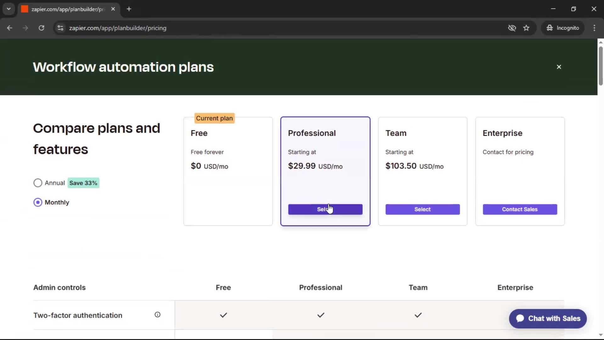 Upgrading your account screenshot