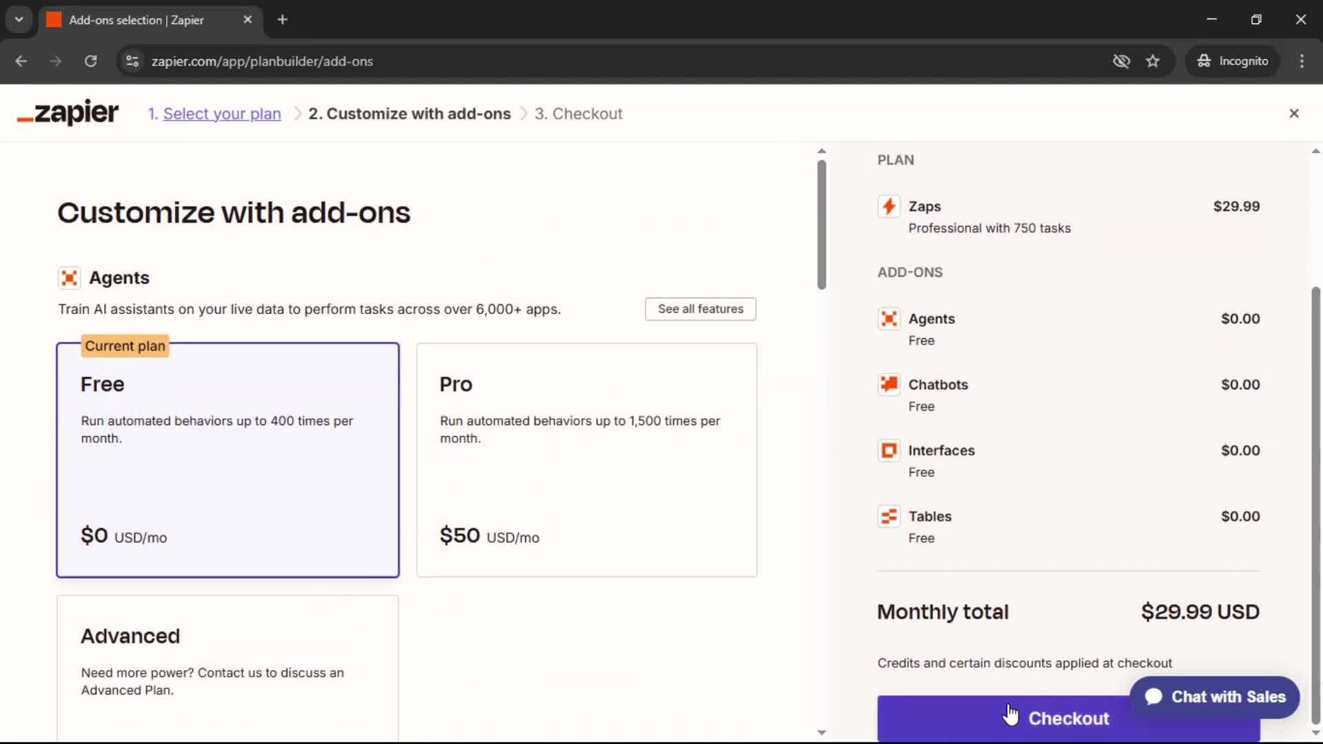 Upgrading your account screenshot