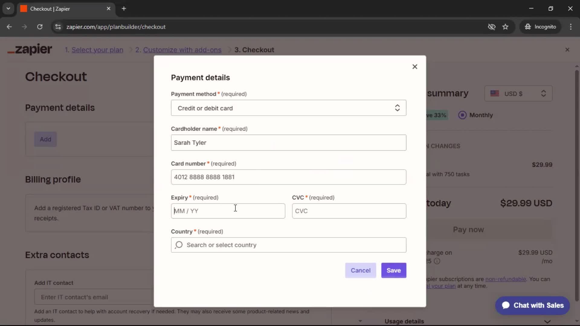 Upgrading your account screenshot