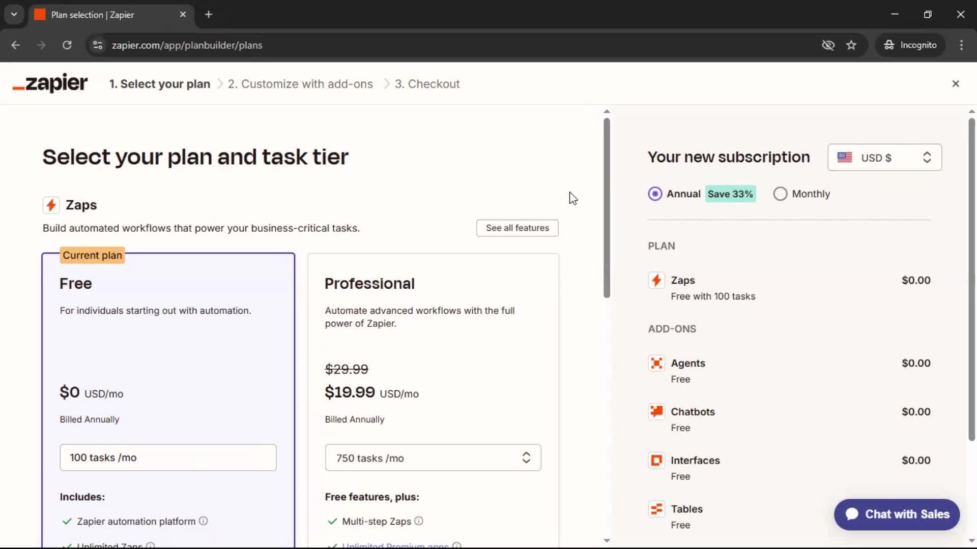 Upgrading your account screenshot