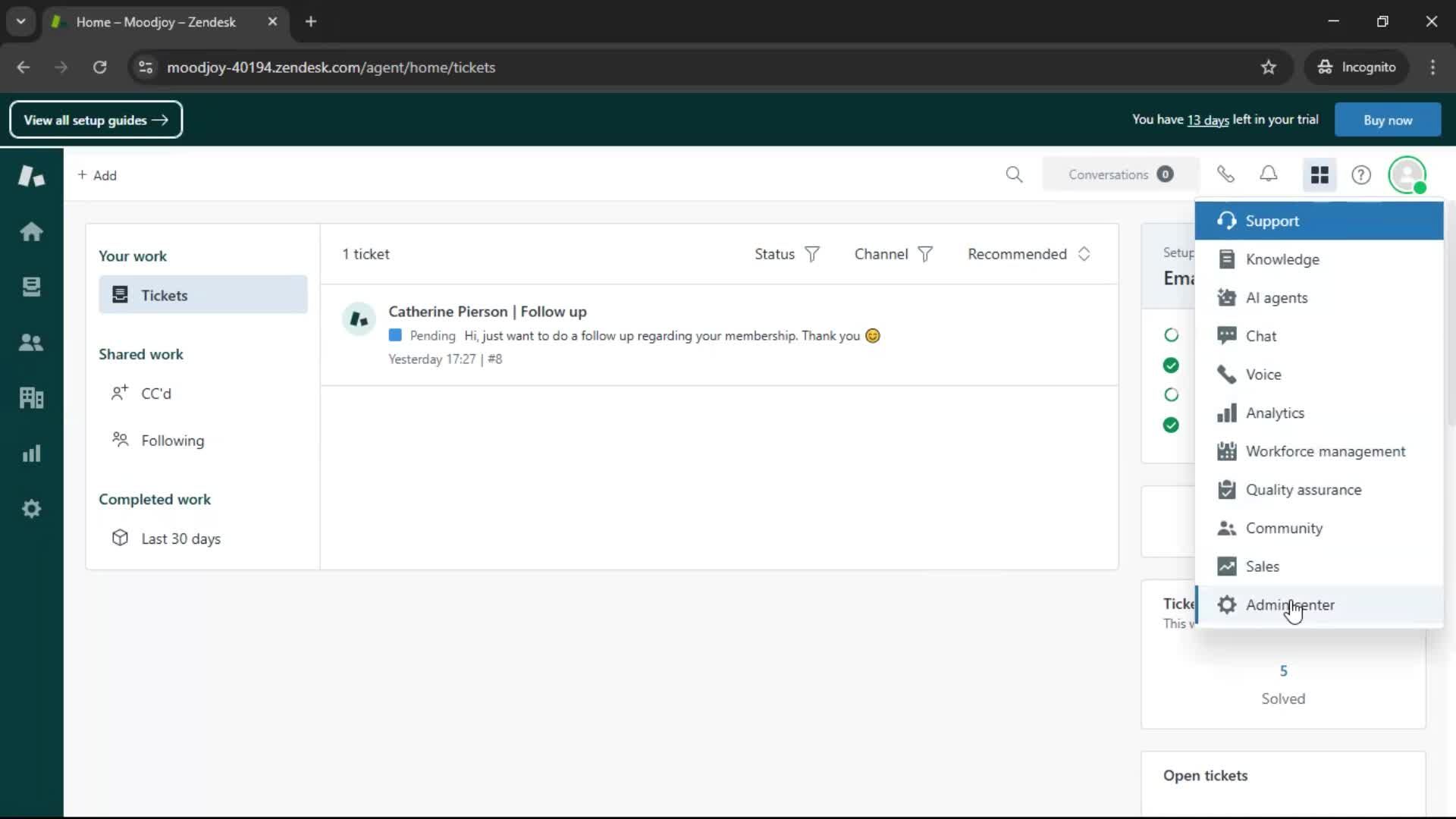 Upgrading your account screenshot