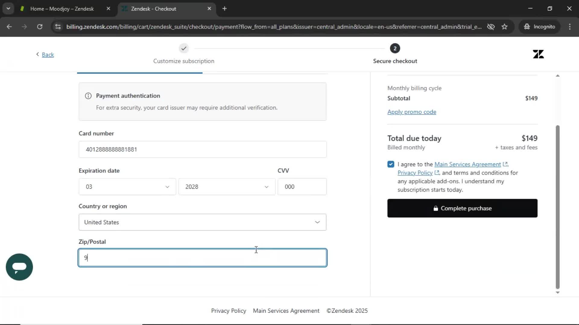 Upgrading your account screenshot