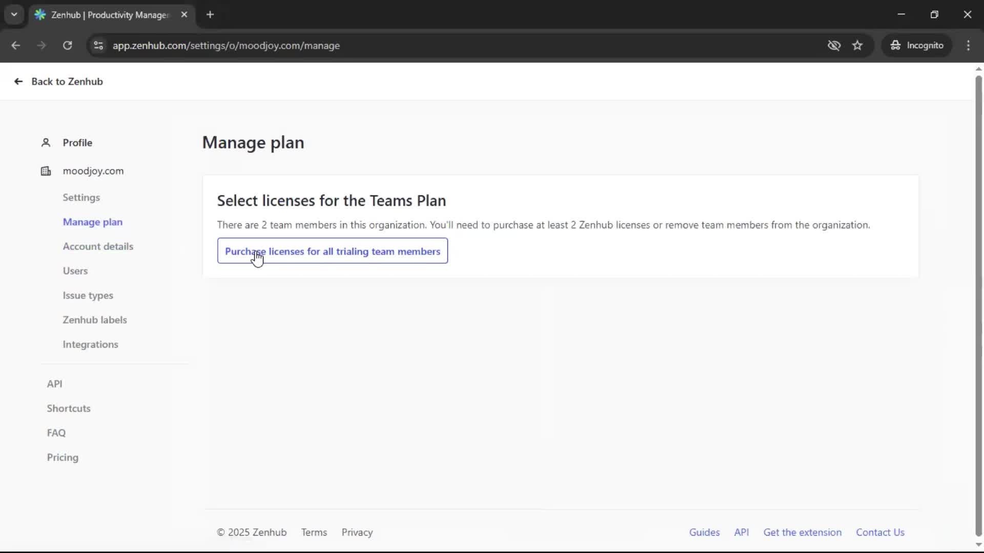 Upgrading your account screenshot