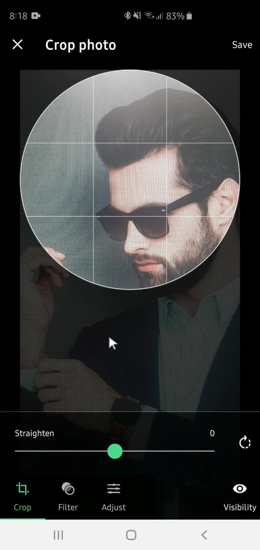 Updating profile picture screenshot