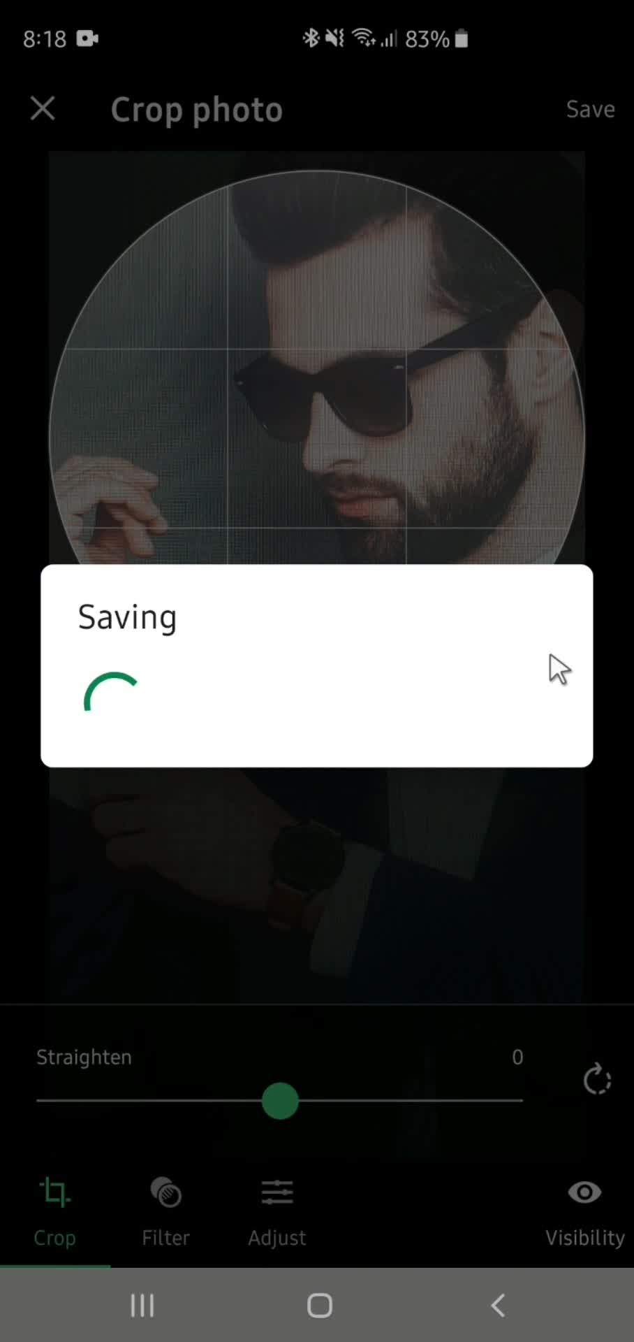 Updating profile picture screenshot