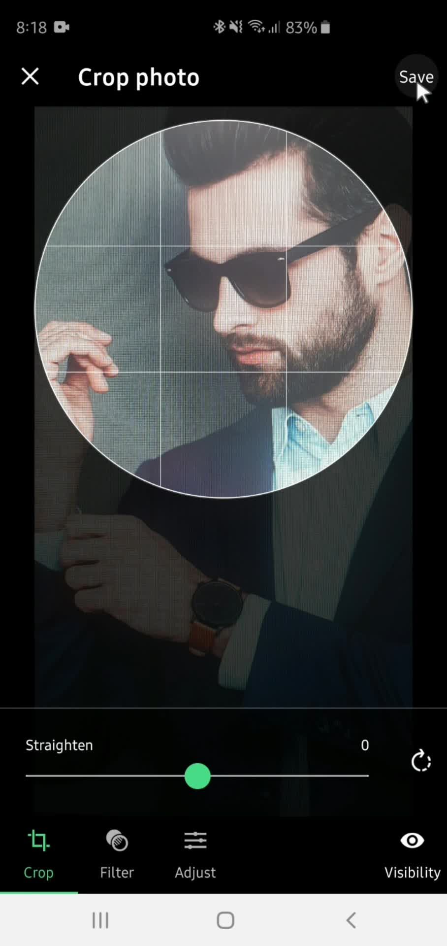 Updating profile picture screenshot