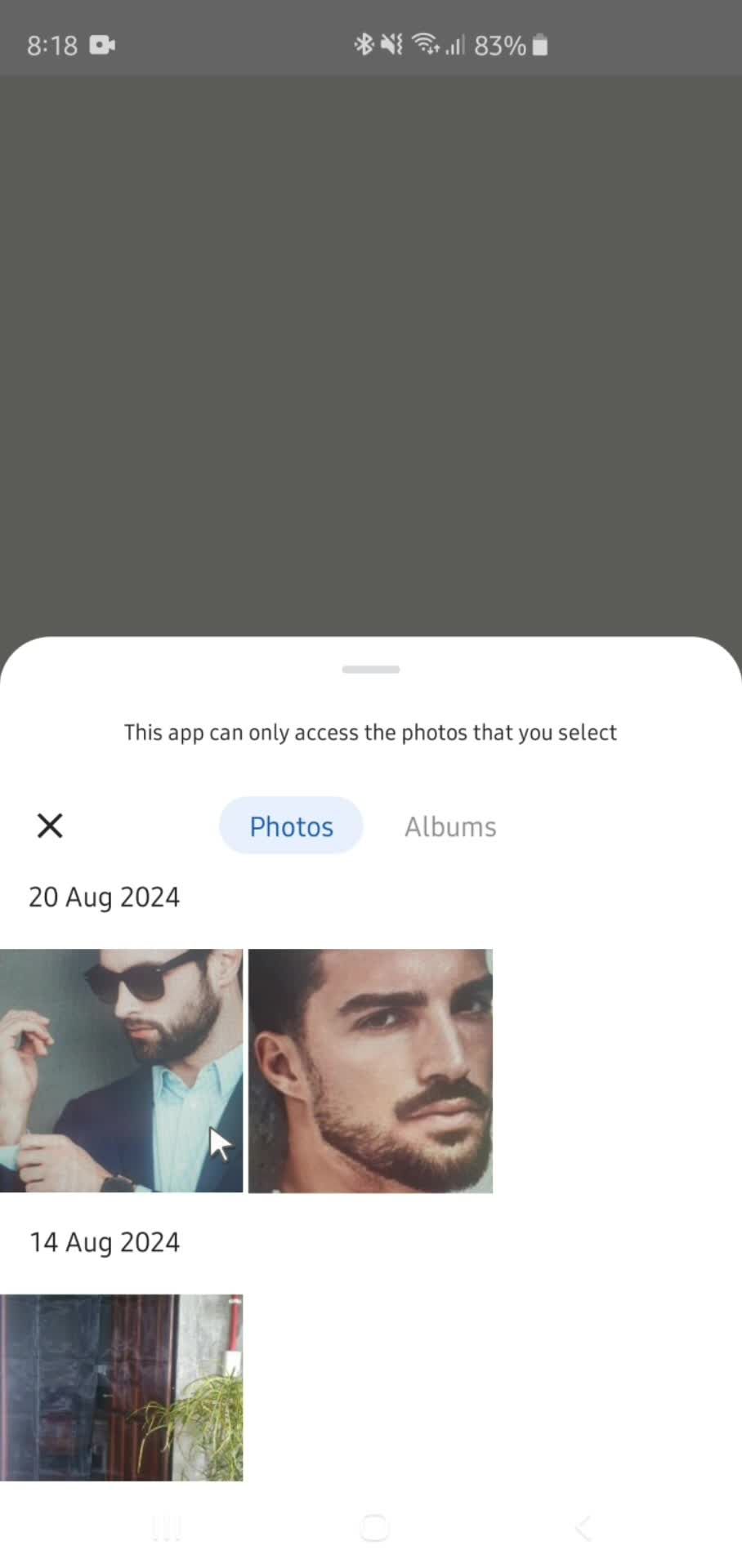 Updating profile picture screenshot