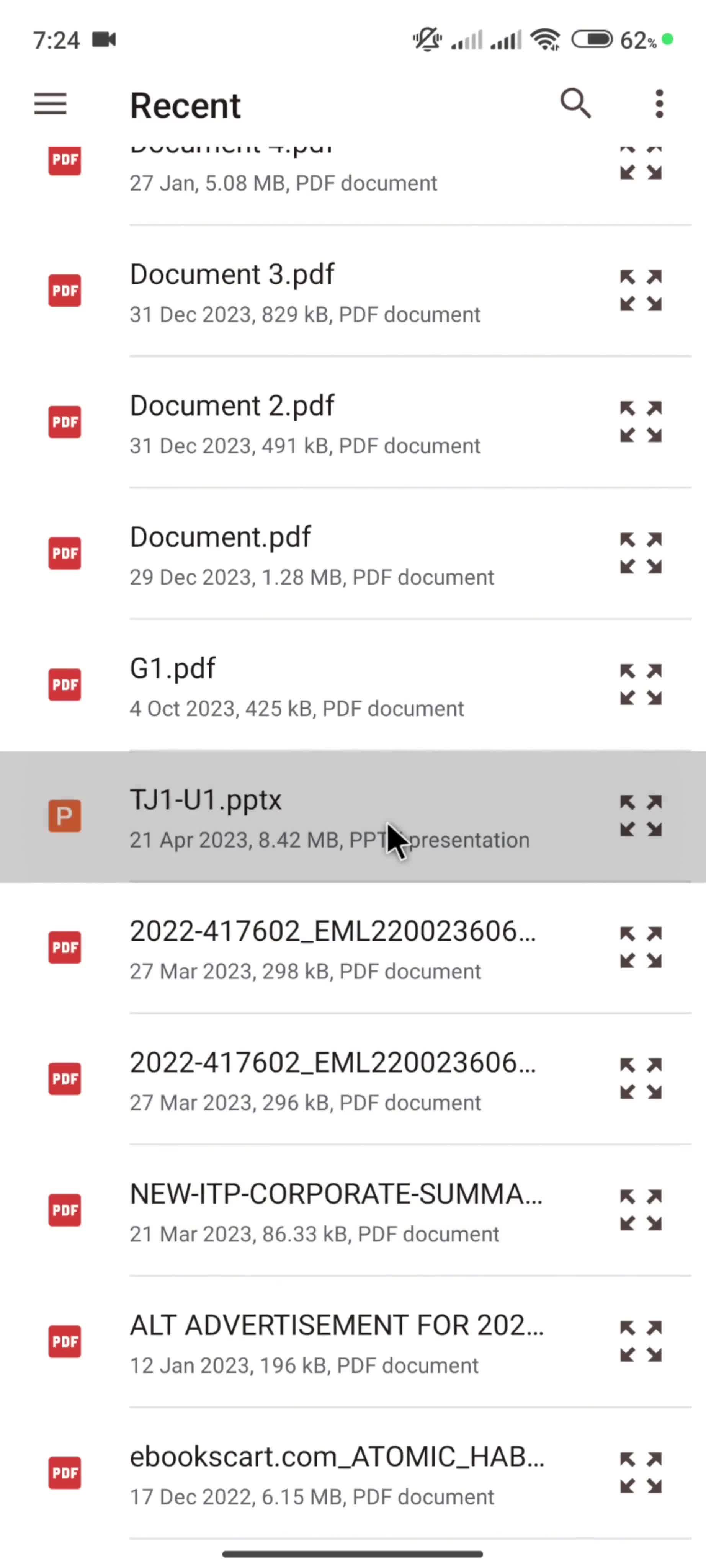 Uploading files screenshot