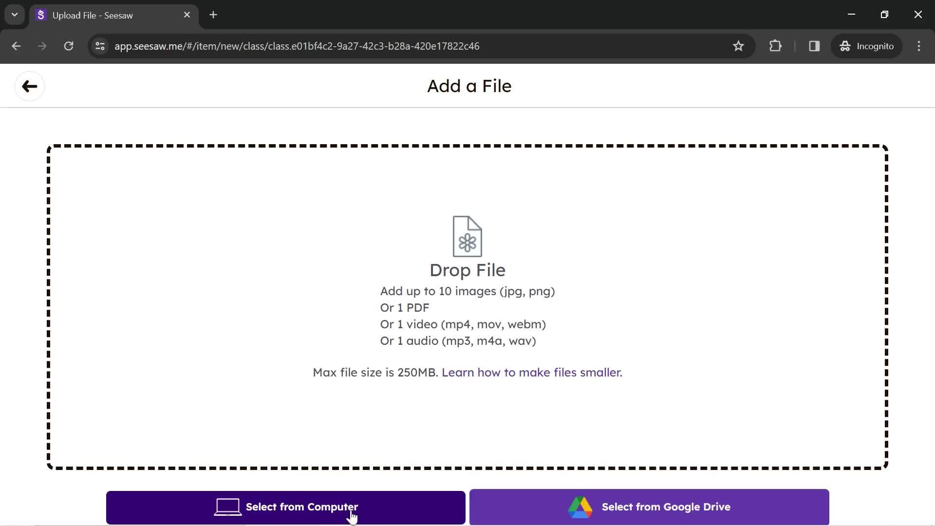 Uploading files on Seesaw video thumbnail