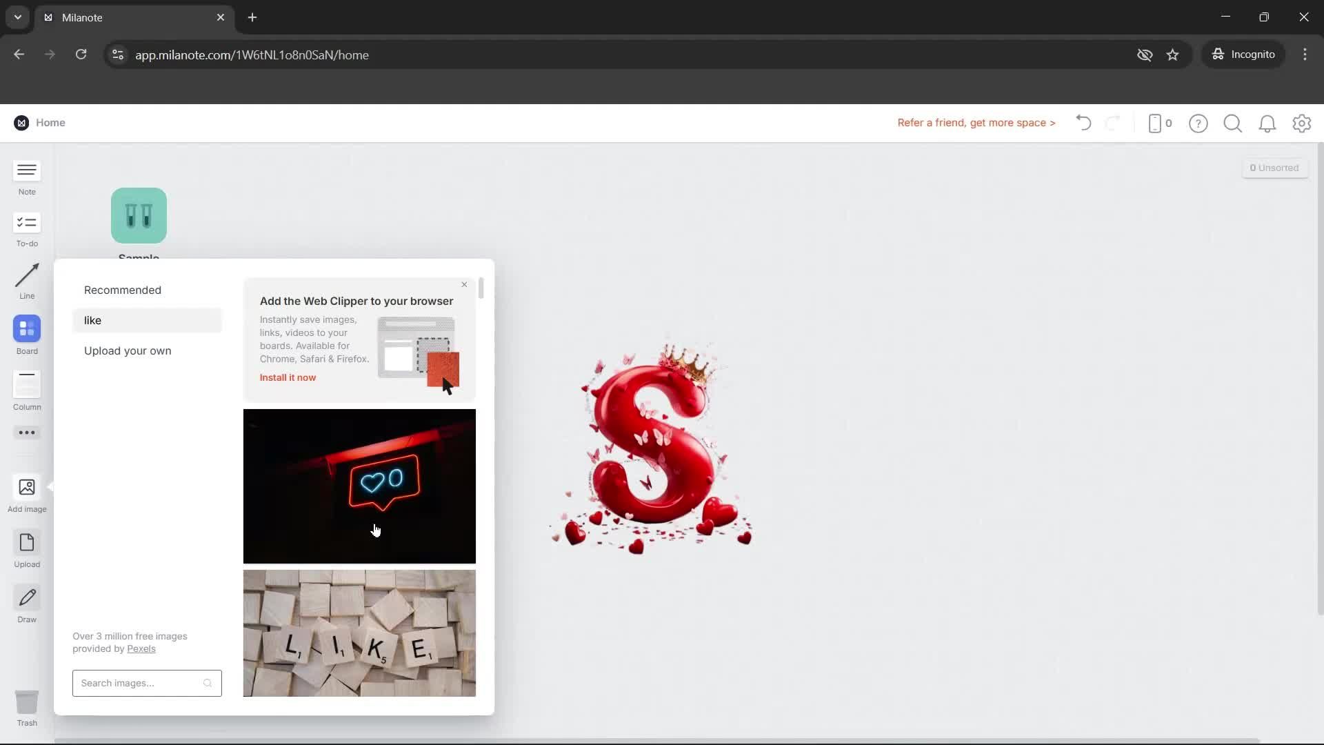 Uploading photos screenshot