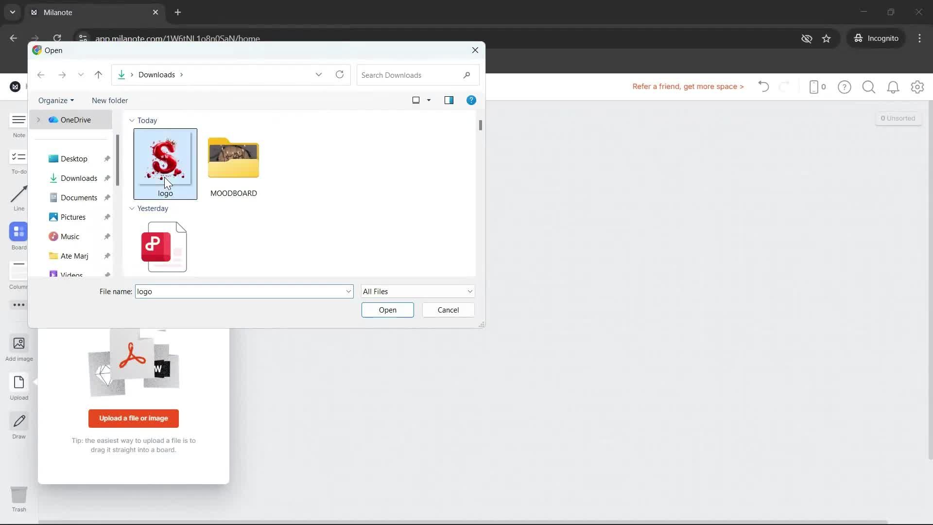 Uploading photos screenshot