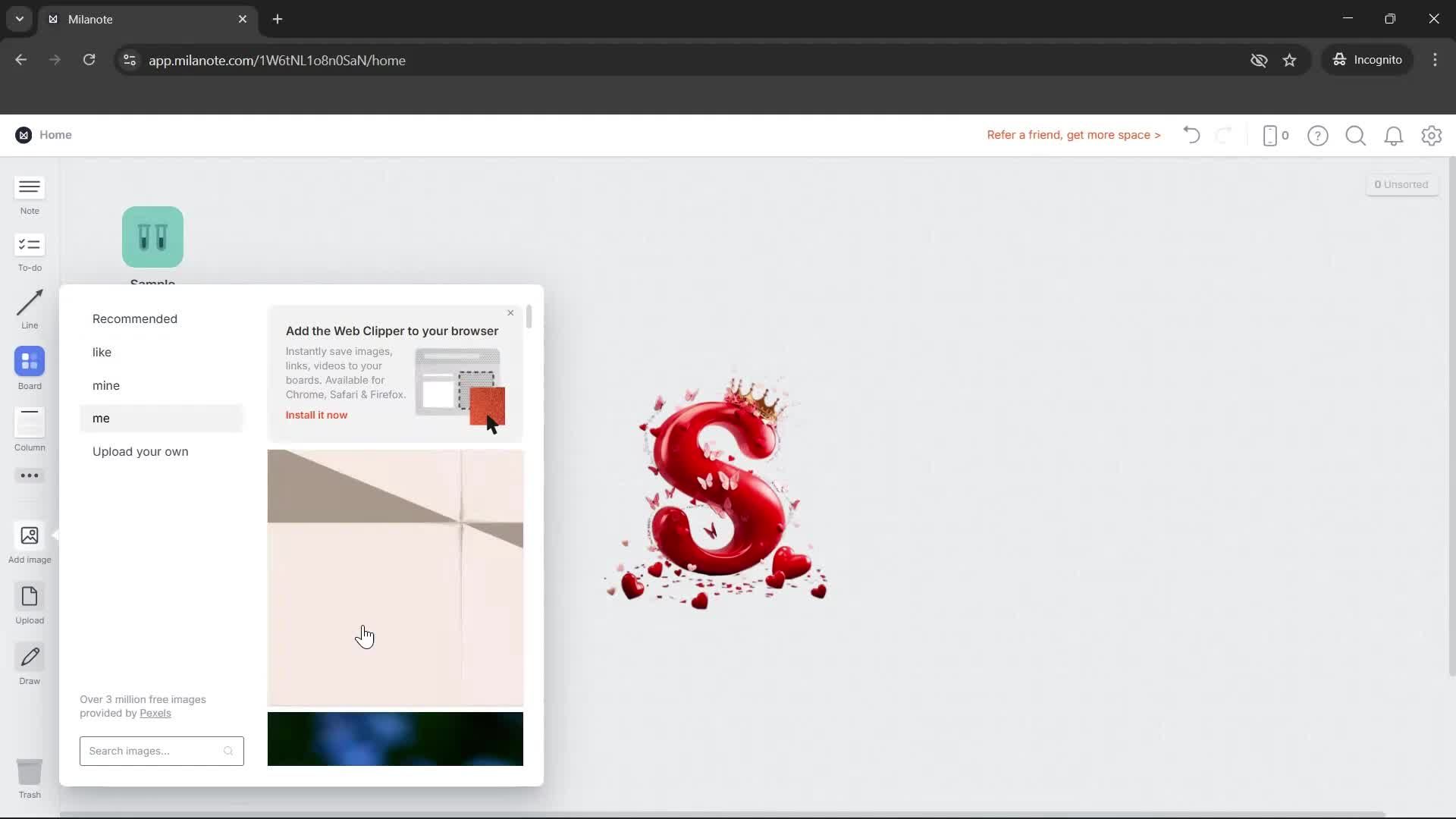 Uploading photos screenshot