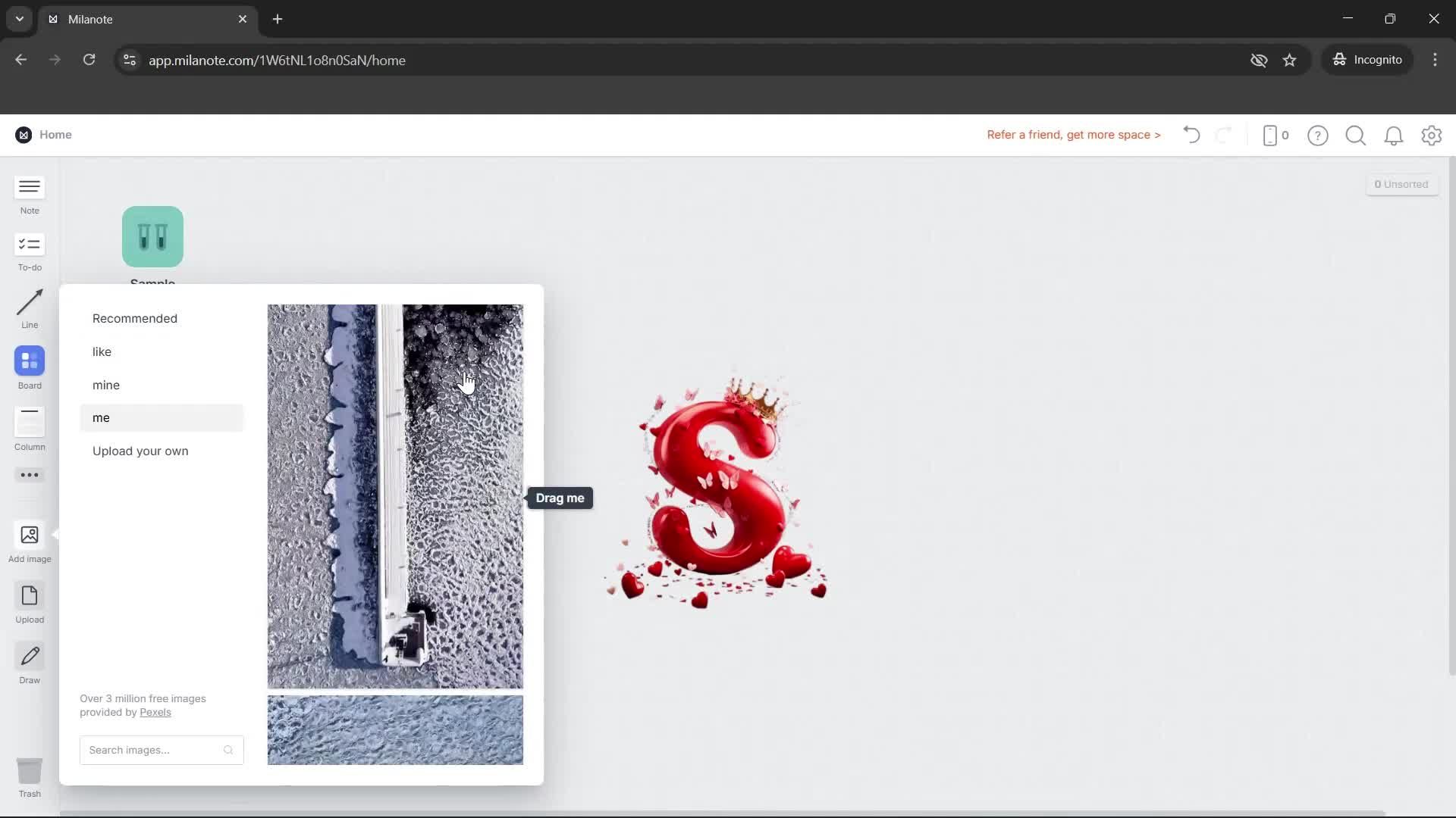 Uploading photos screenshot