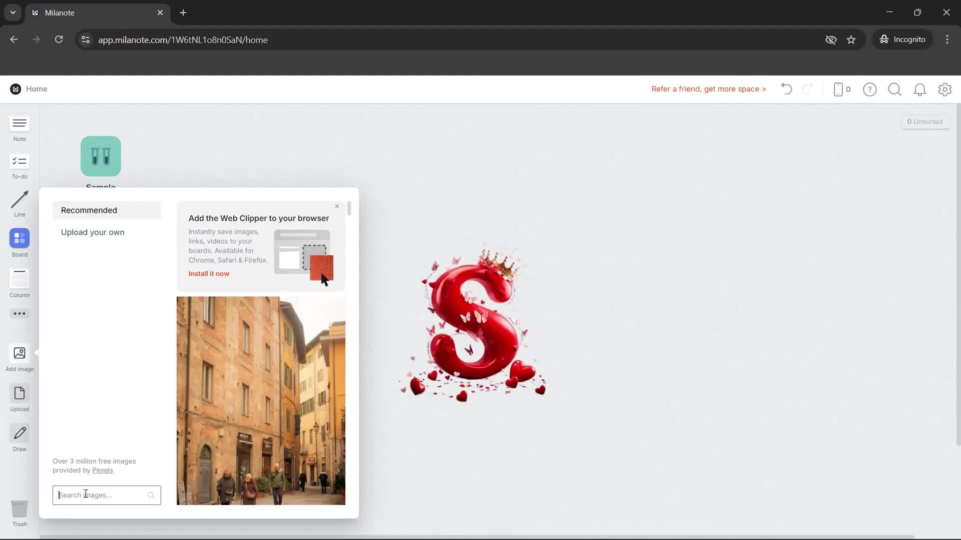 Uploading photos screenshot