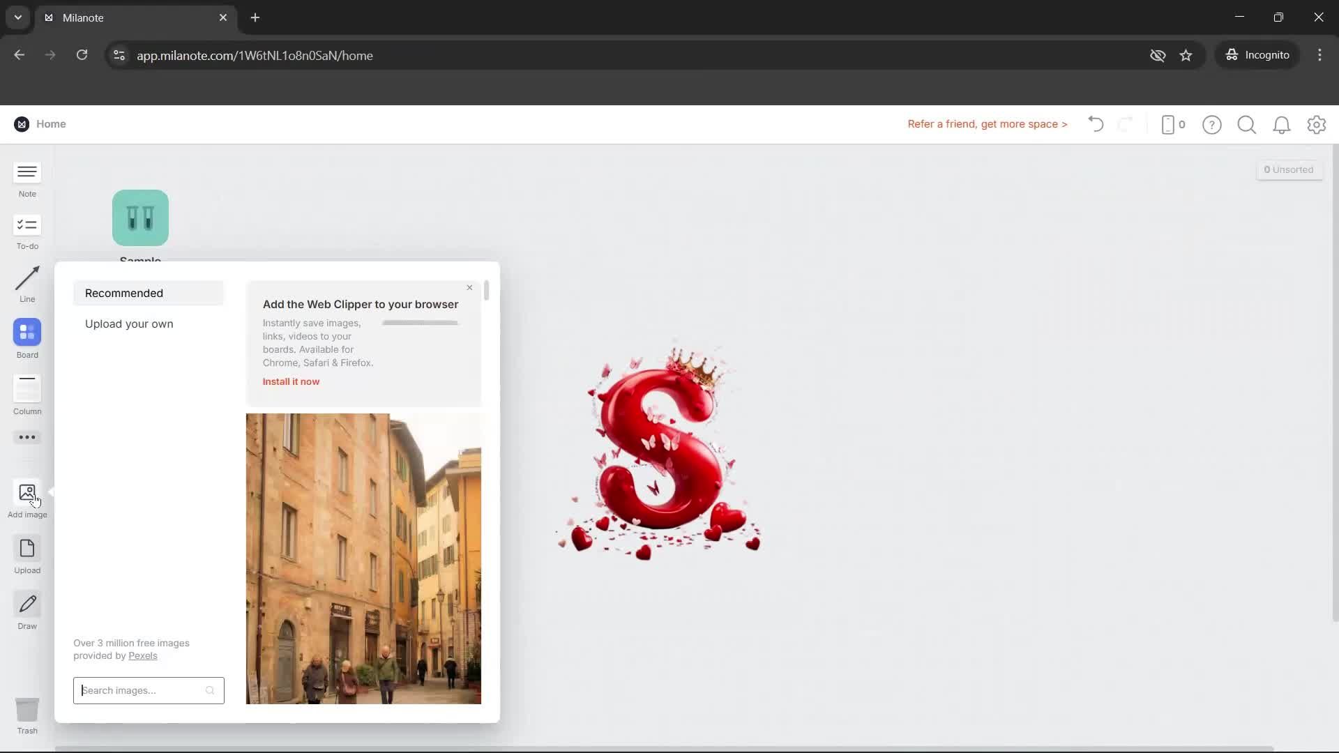 Uploading photos screenshot