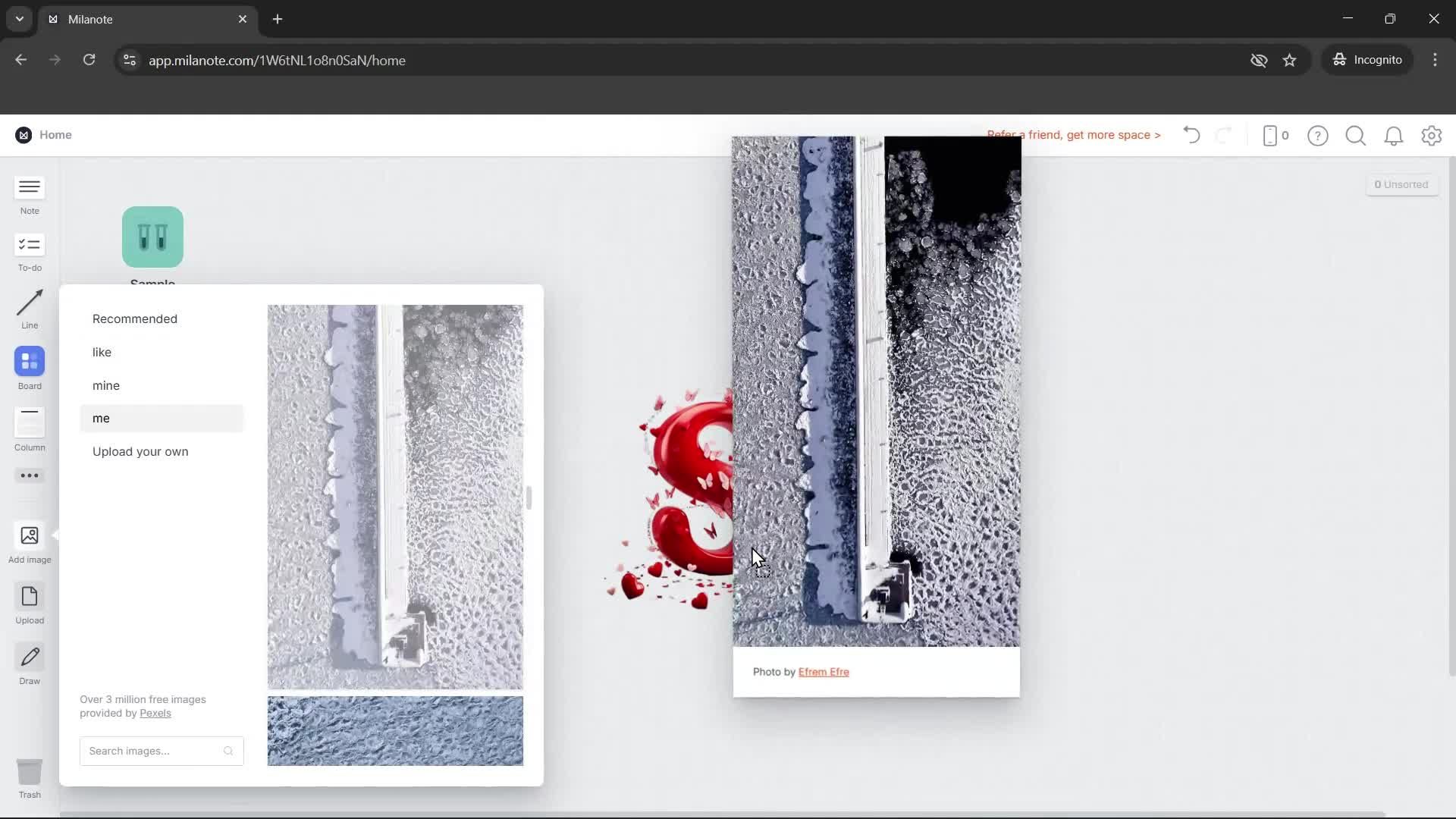 Uploading photos screenshot