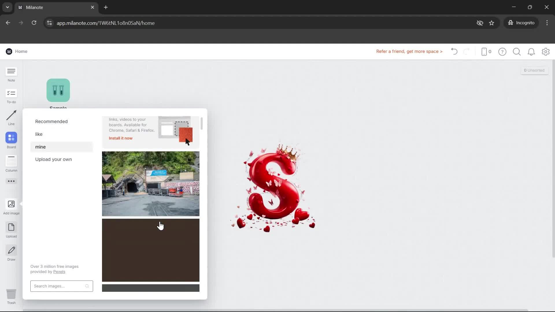 Uploading photos screenshot