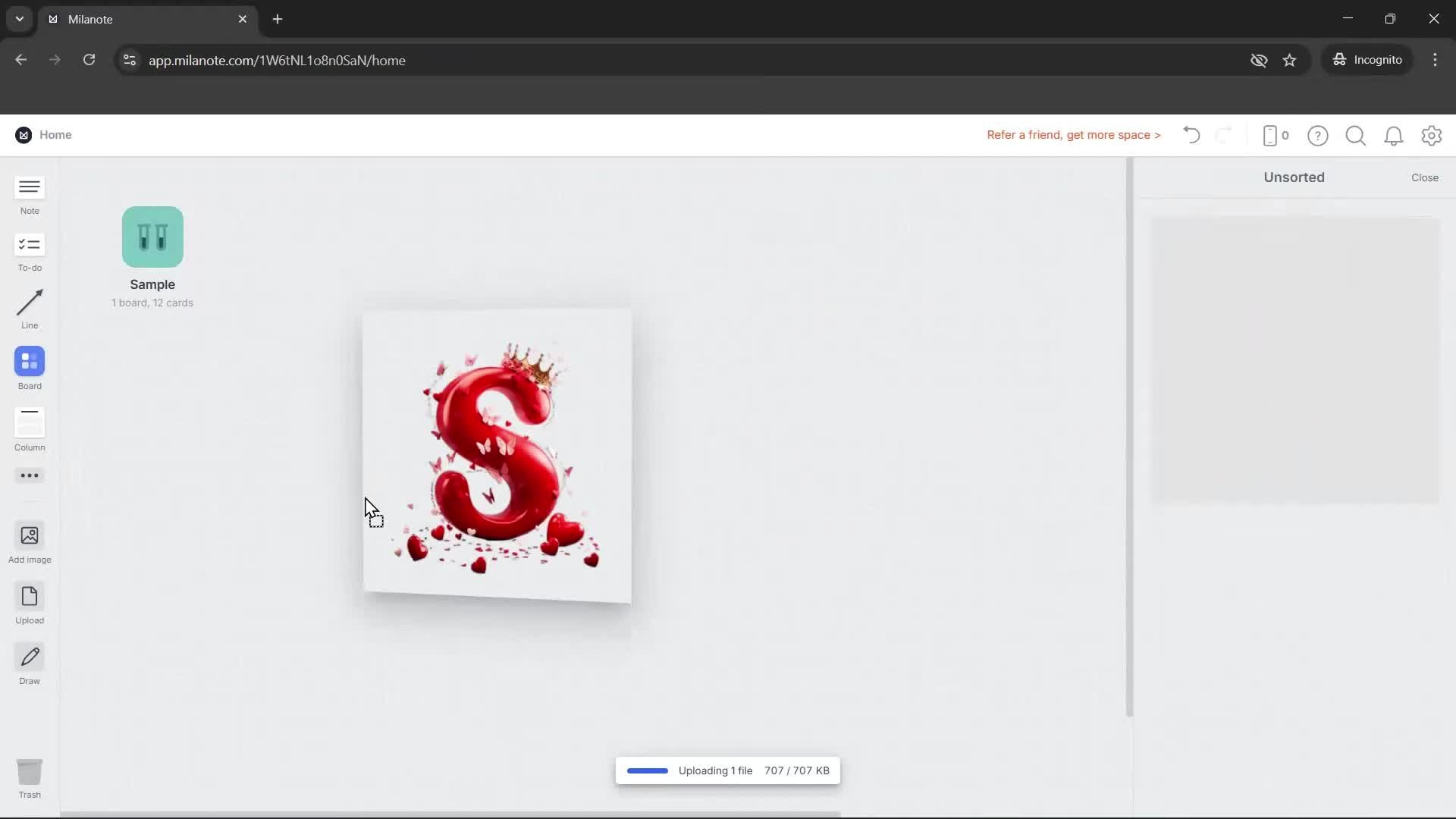 Uploading photos screenshot