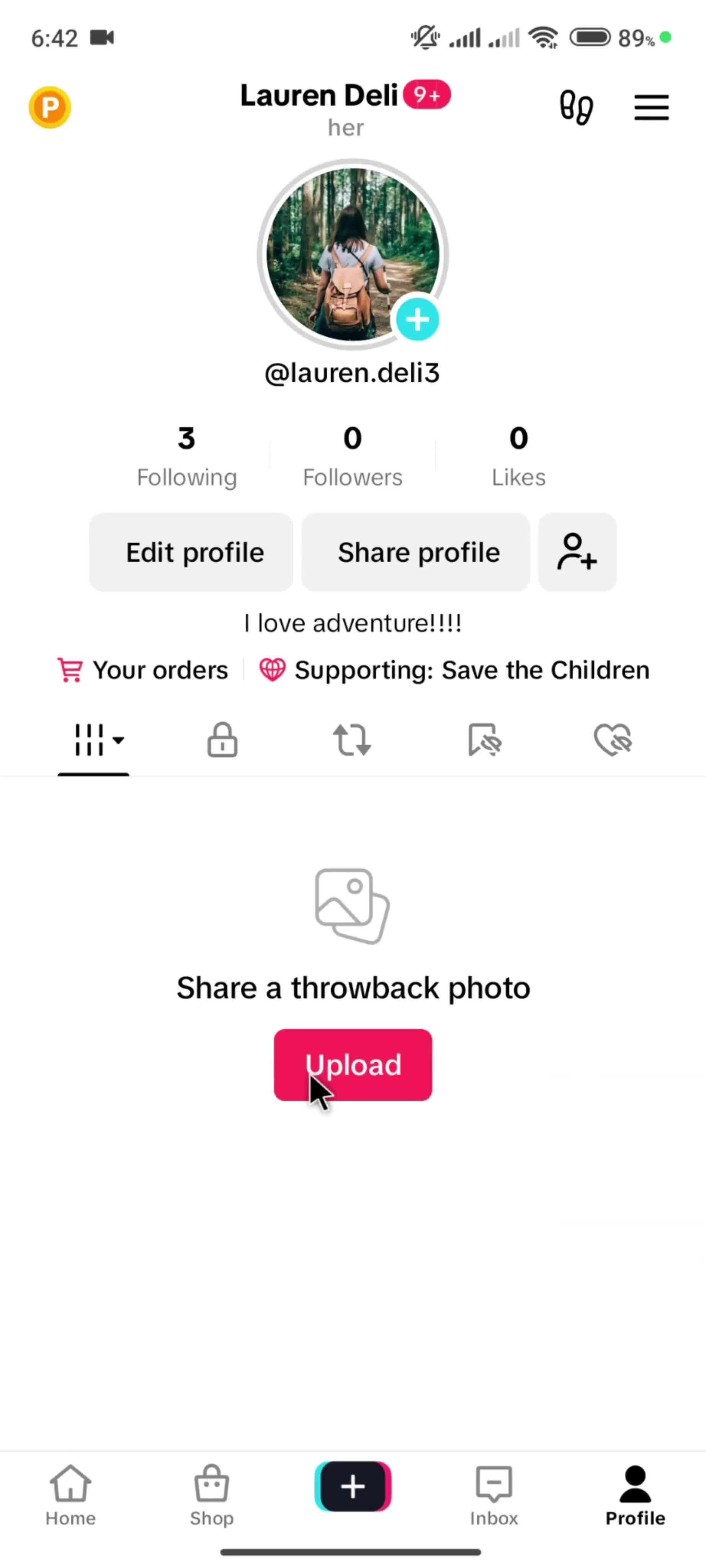 Uploading photos on TikTok video thumbnail