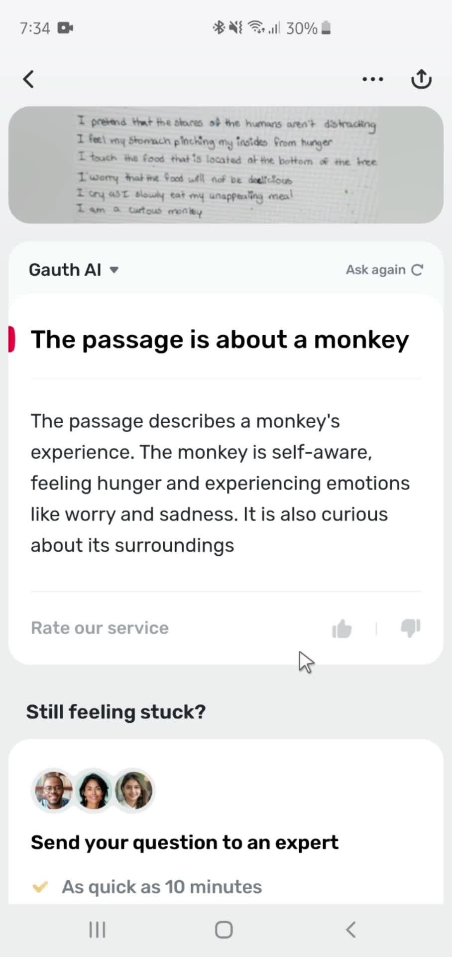 Using AI screenshot