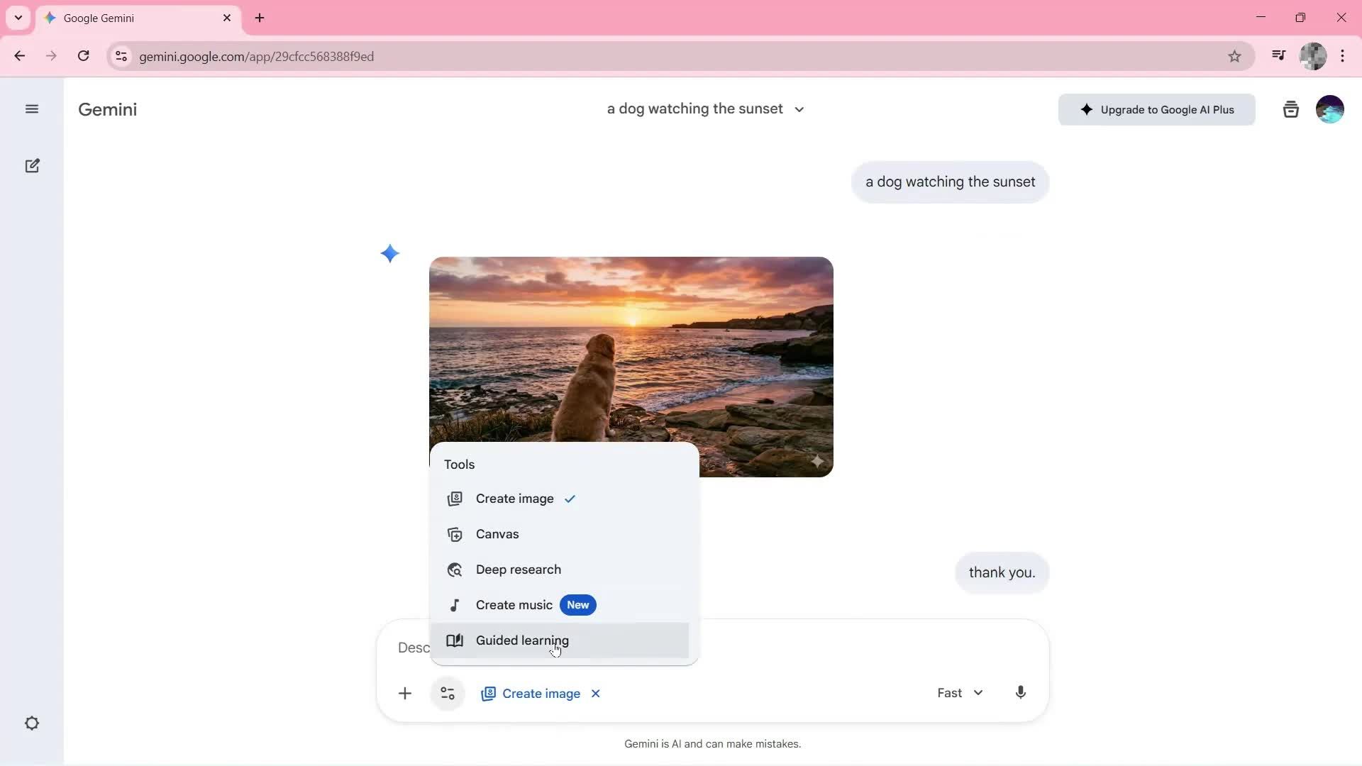 Using AI tools screenshot