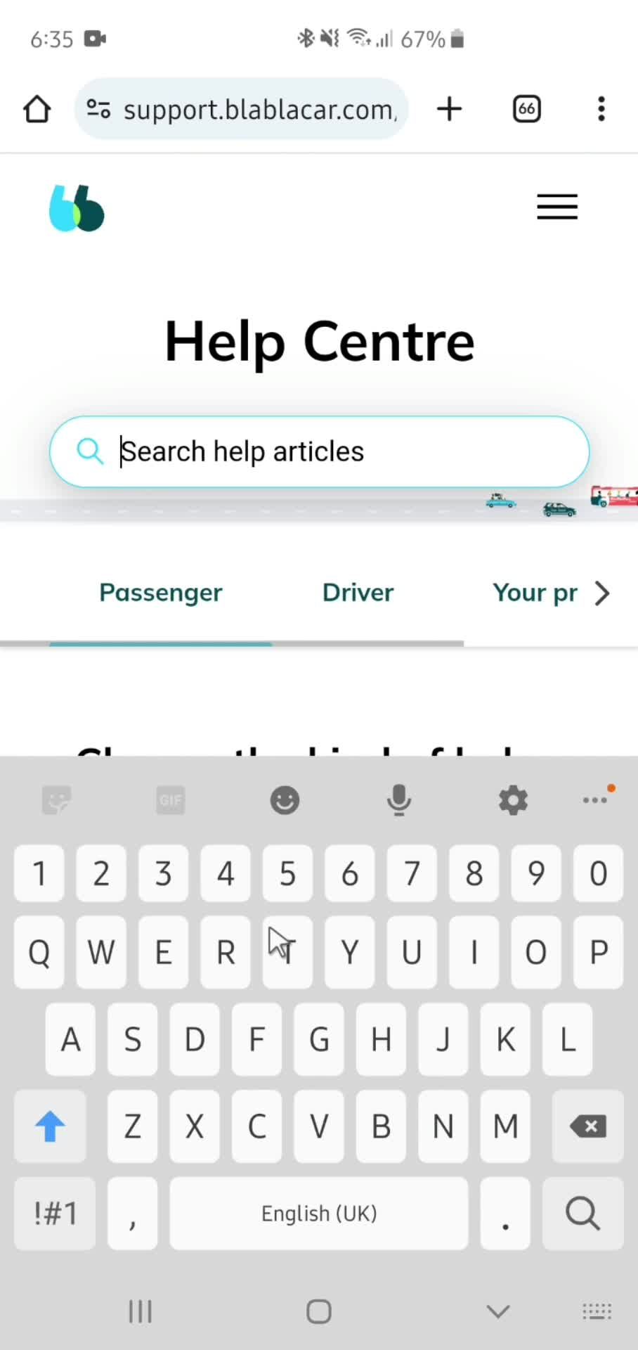 Help center screenshot