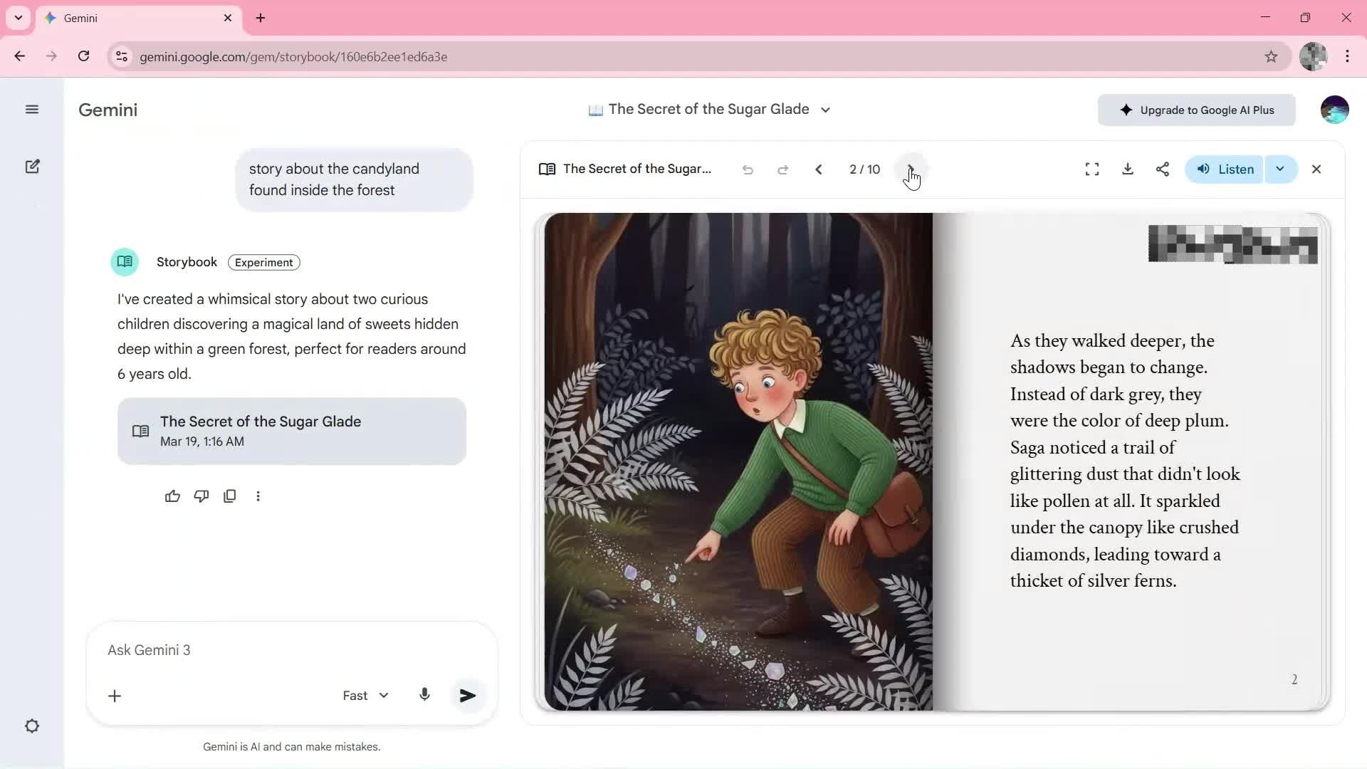Generating AI artwork screenshot