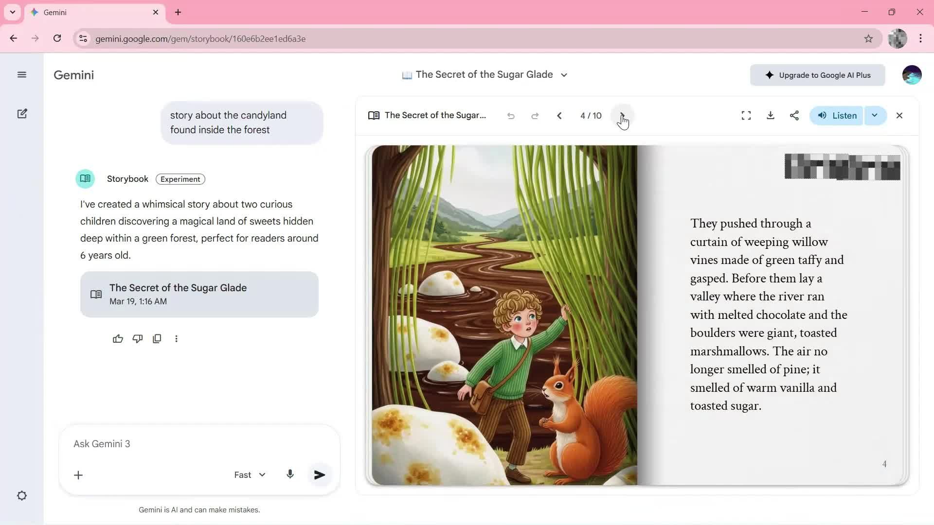 Generating AI artwork screenshot