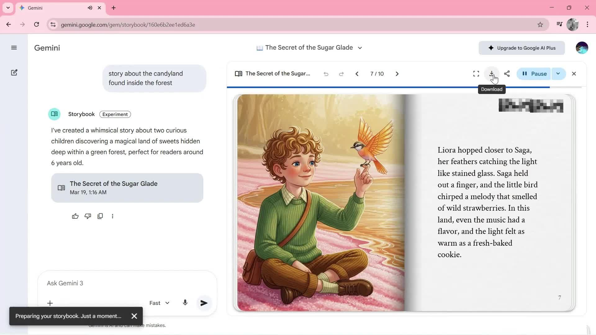 Generating AI artwork screenshot