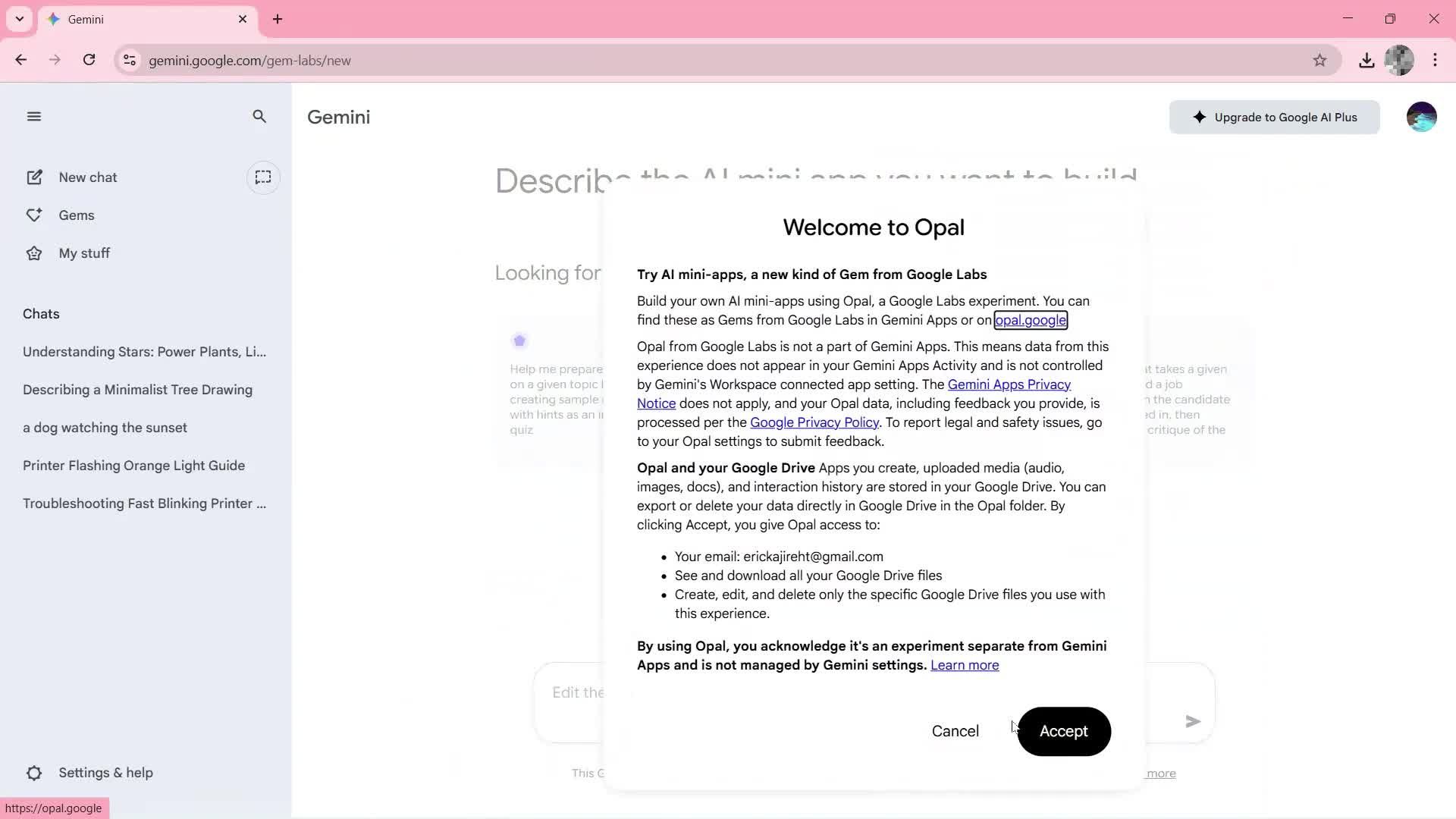Generating AI artwork screenshot