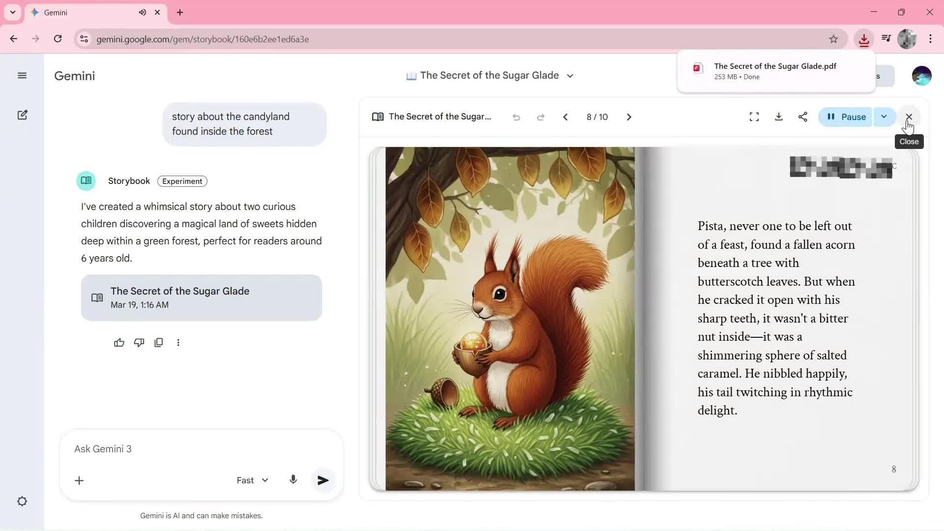 Generating AI artwork screenshot