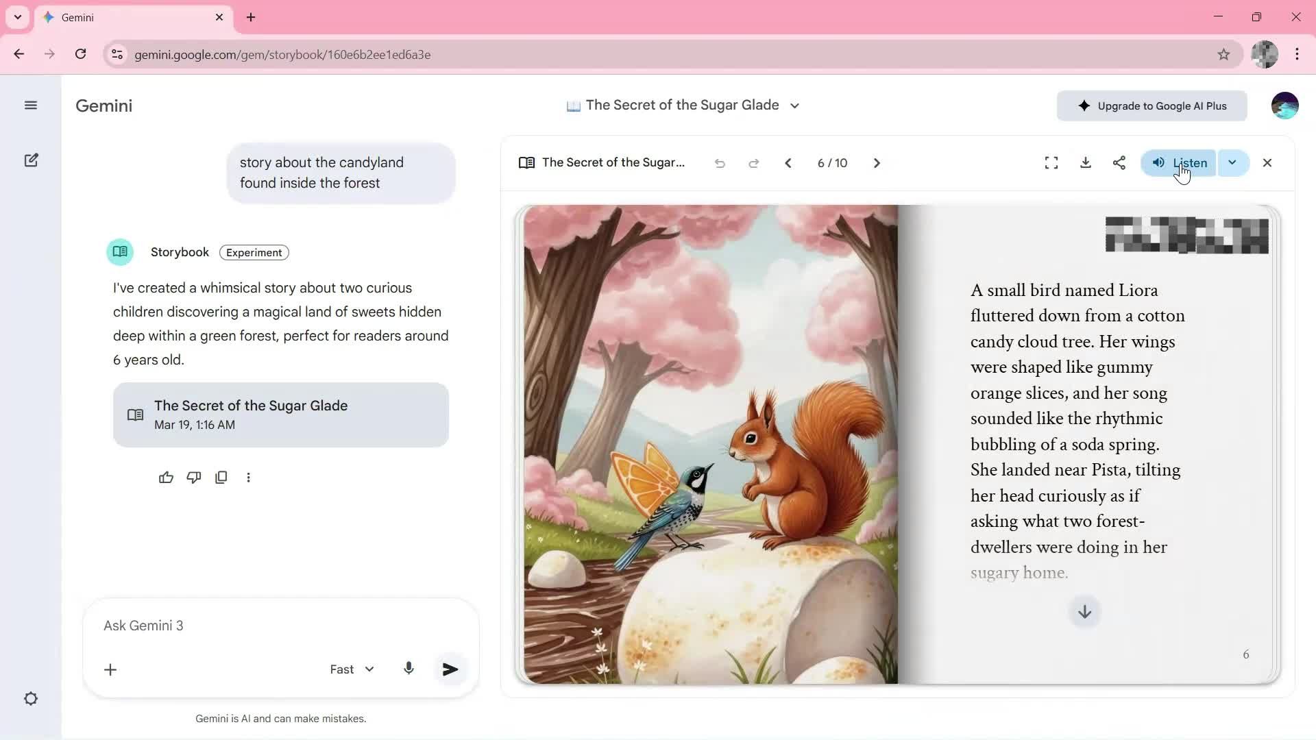 Generating AI artwork screenshot